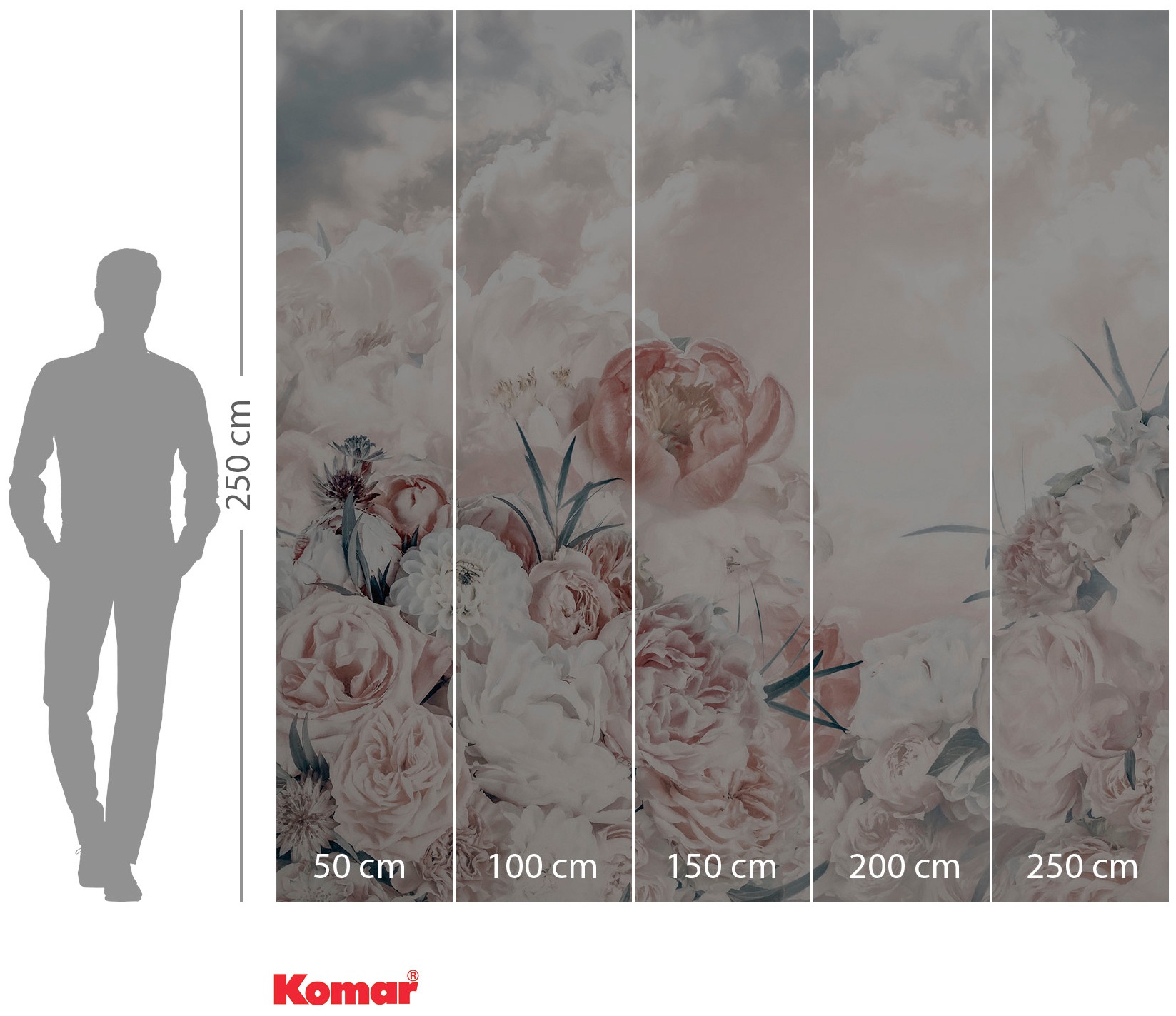 Komar Vliestapete »Digitaldruck Vlies - Blossom Clouds - Grösse 250 x 250 cm«, bedruckt, Wohnzimmer, Schlafzimmer