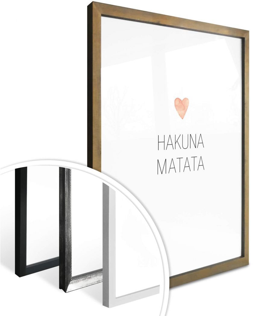 Bild, »Hakuna Wandbild, St.), Schriftzug, Matata«, Wall-Art Wandposter kaufen Poster, (1 Poster bequem
