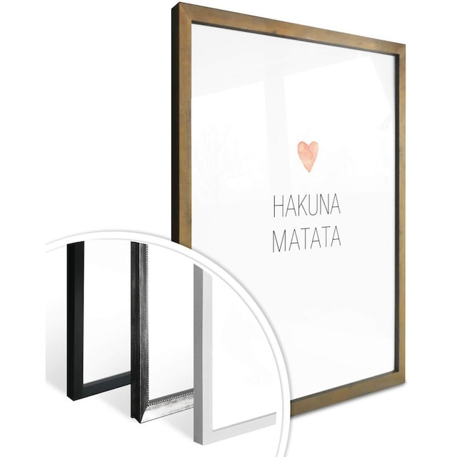 Wall-Art Poster, St.), bequem Bild, Matata«, Wandbild, Schriftzug, (1 Wandposter »Hakuna Poster kaufen