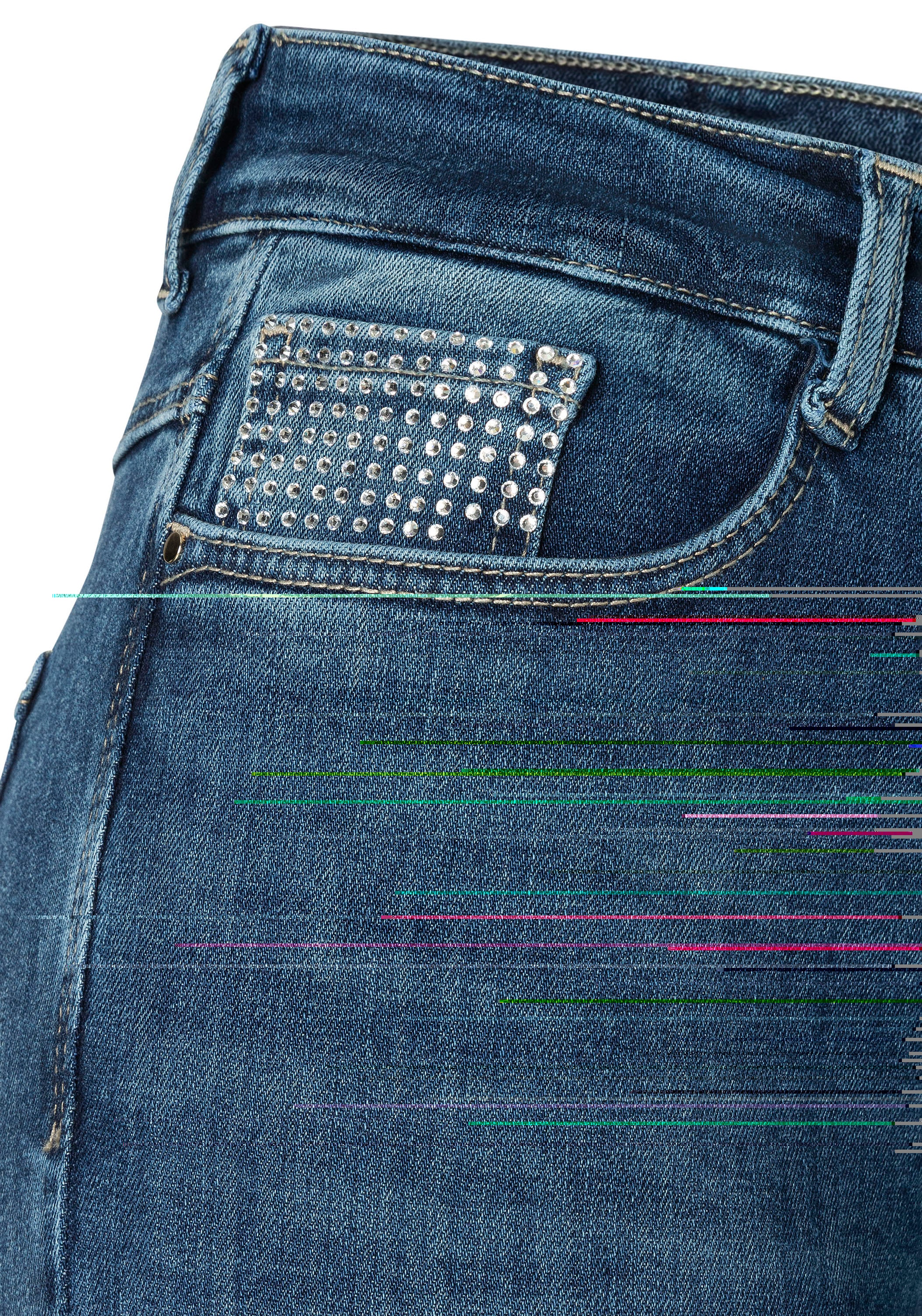 MAC Jeans bootcut »DREAM BOOT« Figurformender Shaping-Effekt, Glitzerdetails an Vordertasche