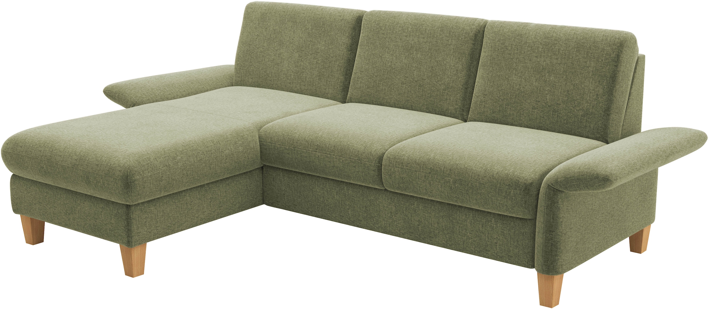 Home affaire Ecksofa »Rochelle«, wahlweise mit Armlverstellung, Klappbett mit Rollen & Bettkasten