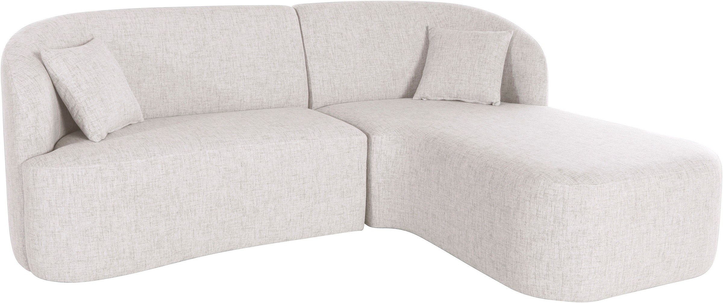 LeGer Home by Lena Gercke Ecksofa »Dilara L-Form« gerundete Rückenlehne und Front, in 3 Bezugsqualitäten