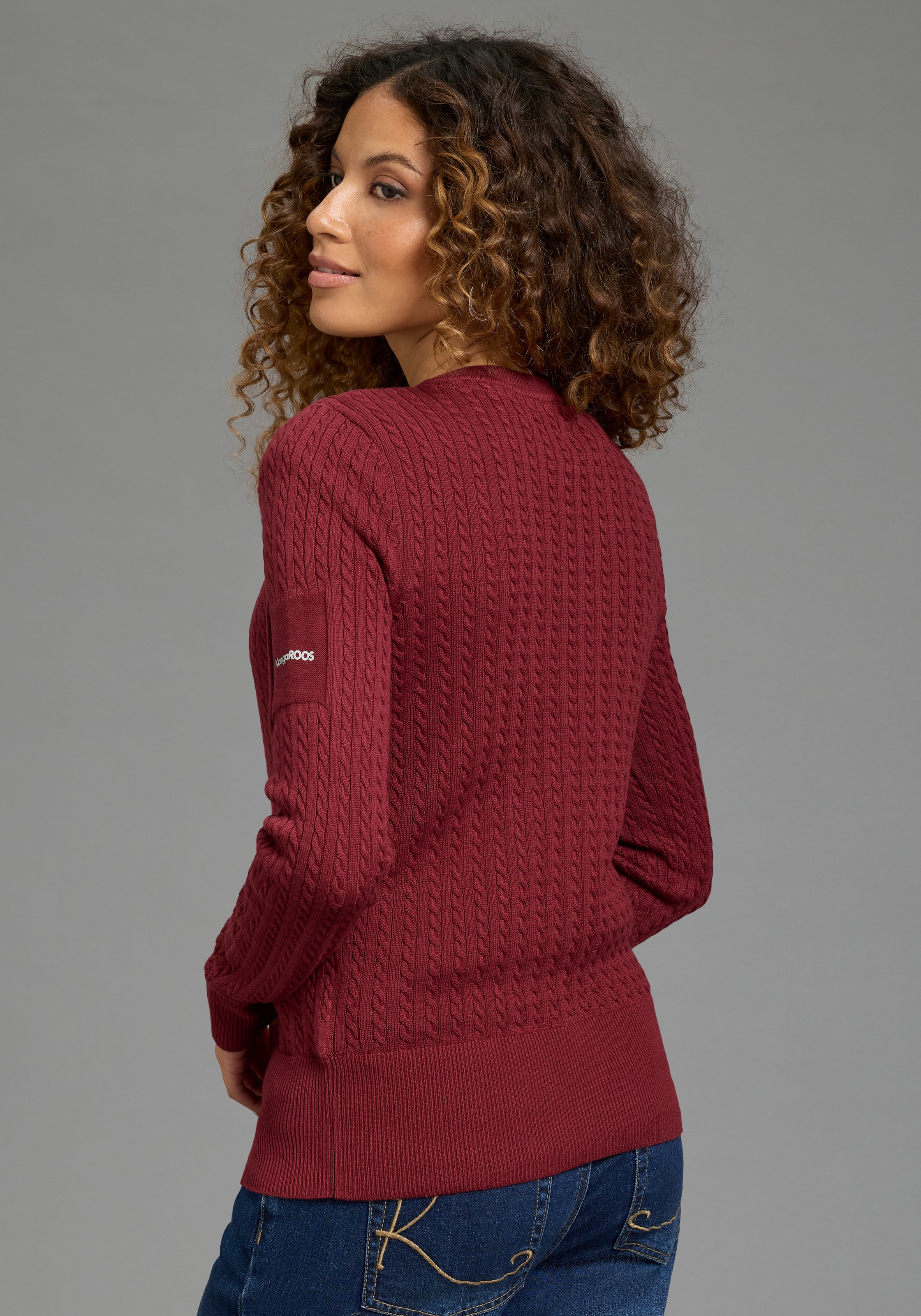KangaROOS Veste en tricot forme mi-longue, coupe ajustée, en maille fine et tricot