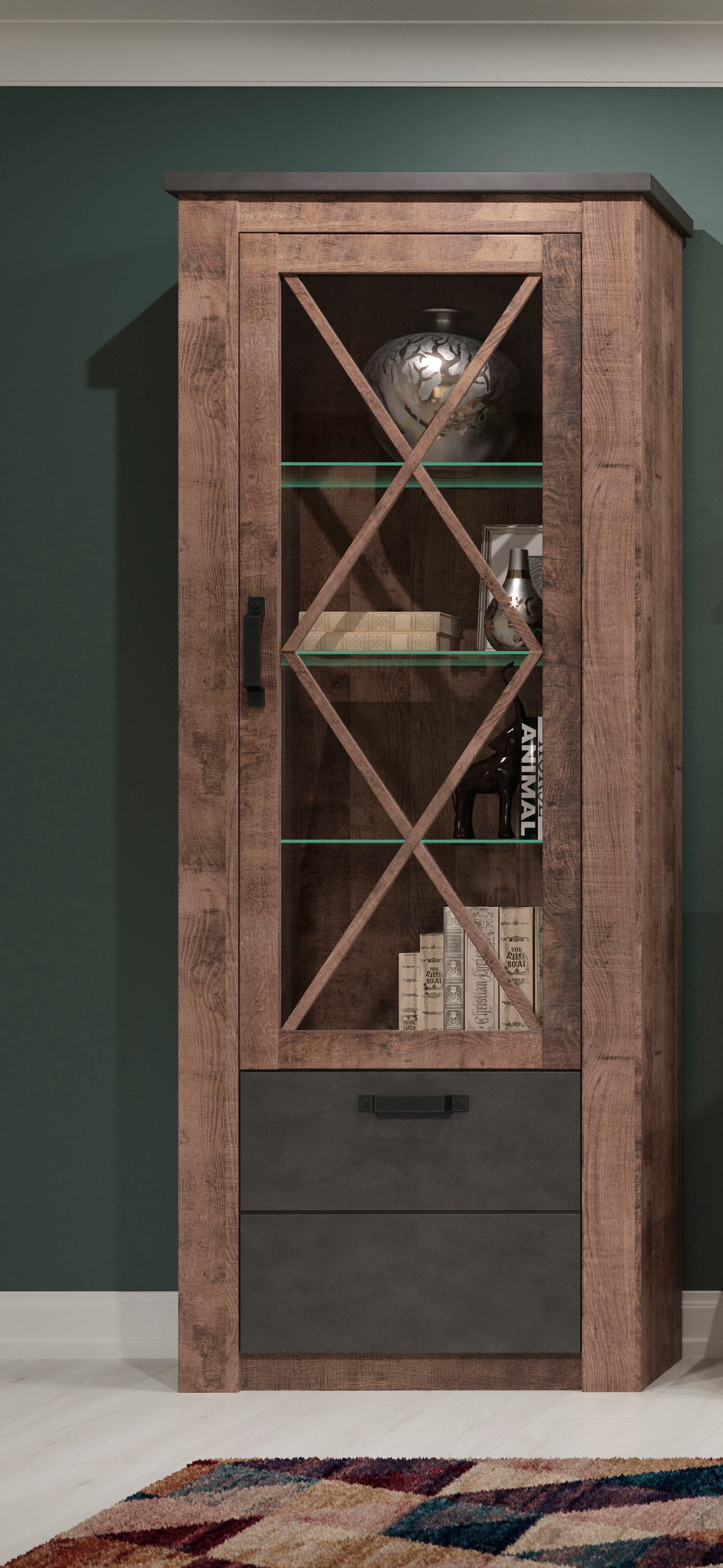 Image of trendteam Stauraumvitrine »Georgia«, Diagonale Sprossen bei Ackermann Versand Schweiz