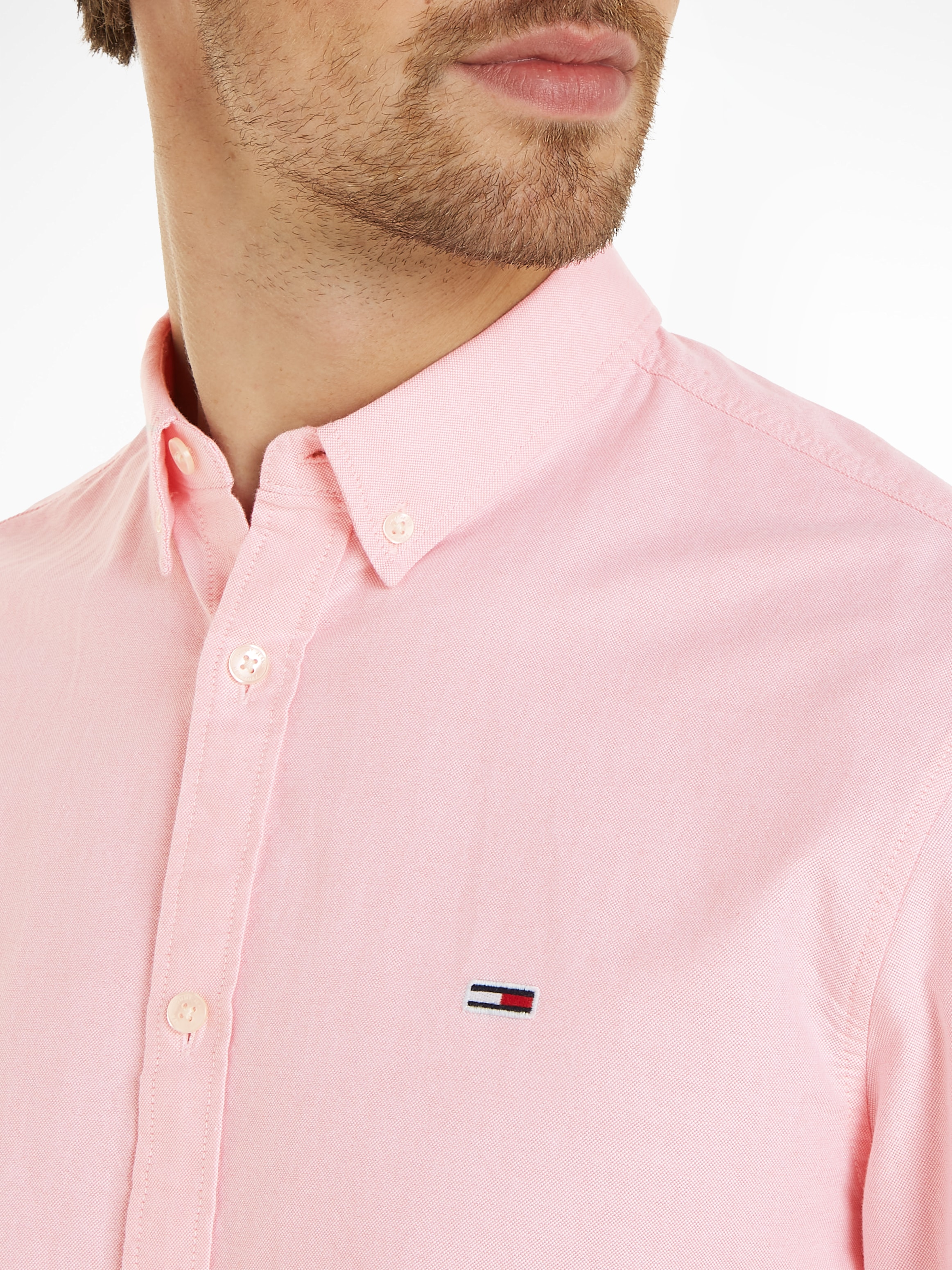 Tommy Jeans Langarmhemd »TJM ENTRY REG OXFORD SHIRT«, mit Logoprägung