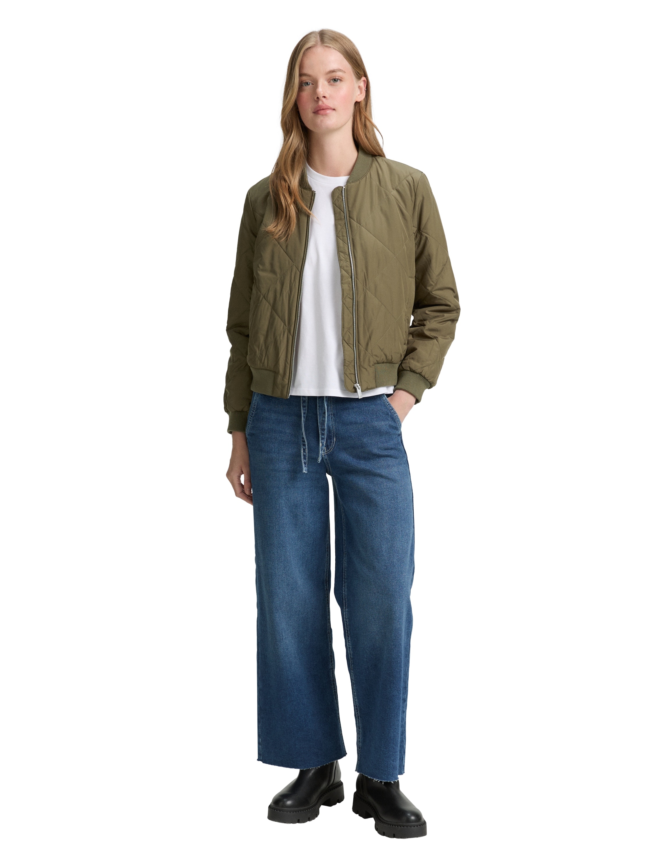 TOM TAILOR Denim Bomberjacke, ohne Kapuze, mit Strukurmuster