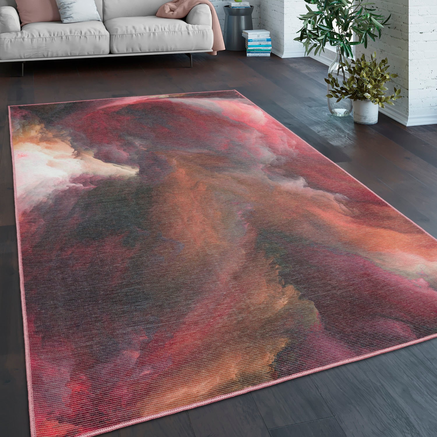 Paco Home Teppich »Marseille 934« rechteckig 4 mm Höhe Kurzflor, modernes abstraktes Design