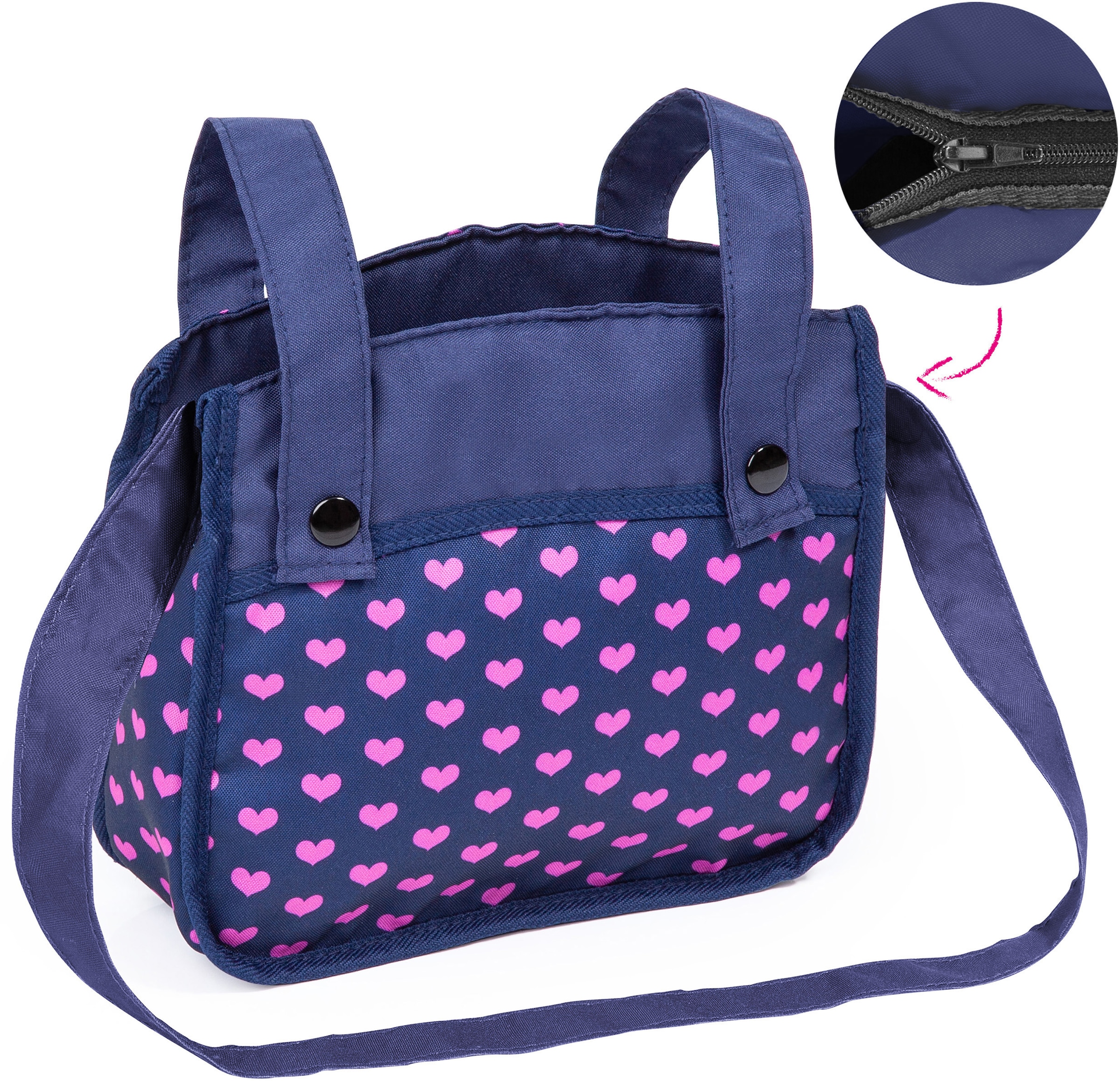 Bayer Kombi-Puppenwagen »Vario, Blau/Pink«, inkl. Wickeltasche