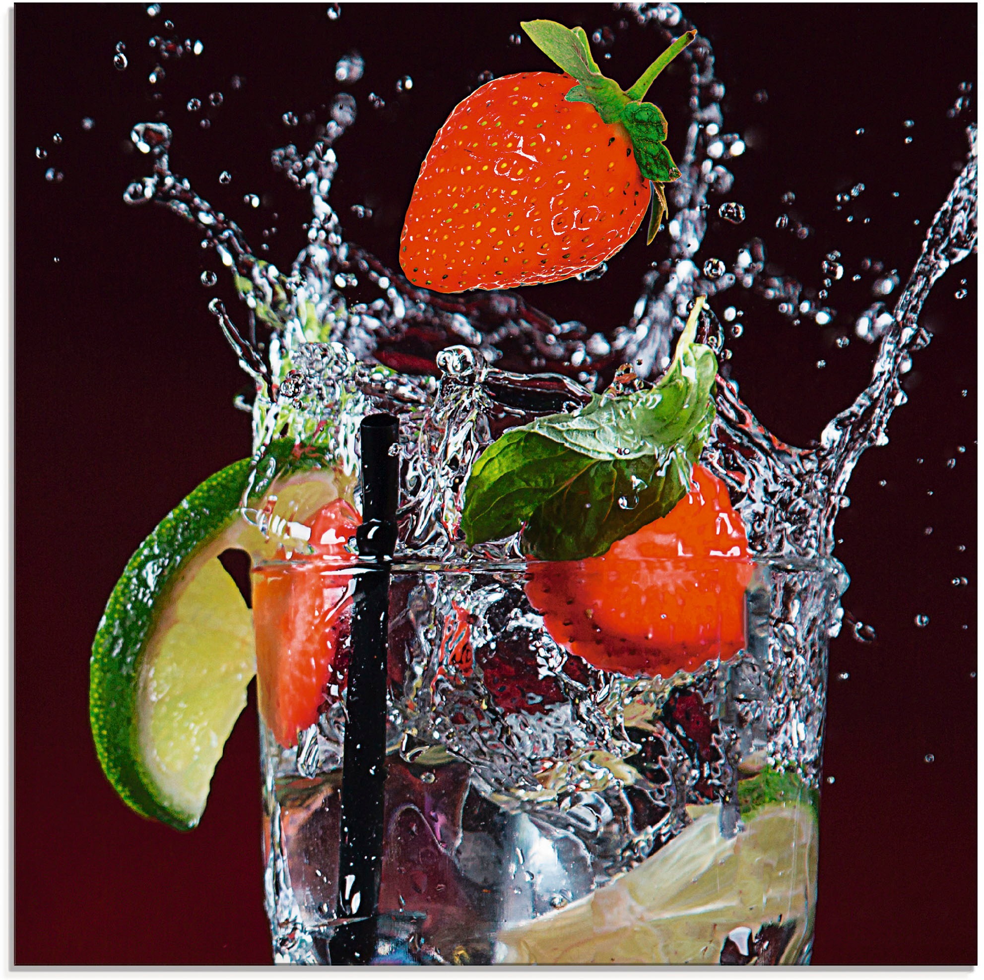 Image of Artland Glasbild "Frischer Fruchtcocktail I" Getränke 1 Stk. tlg. in verschiedenen Grössen