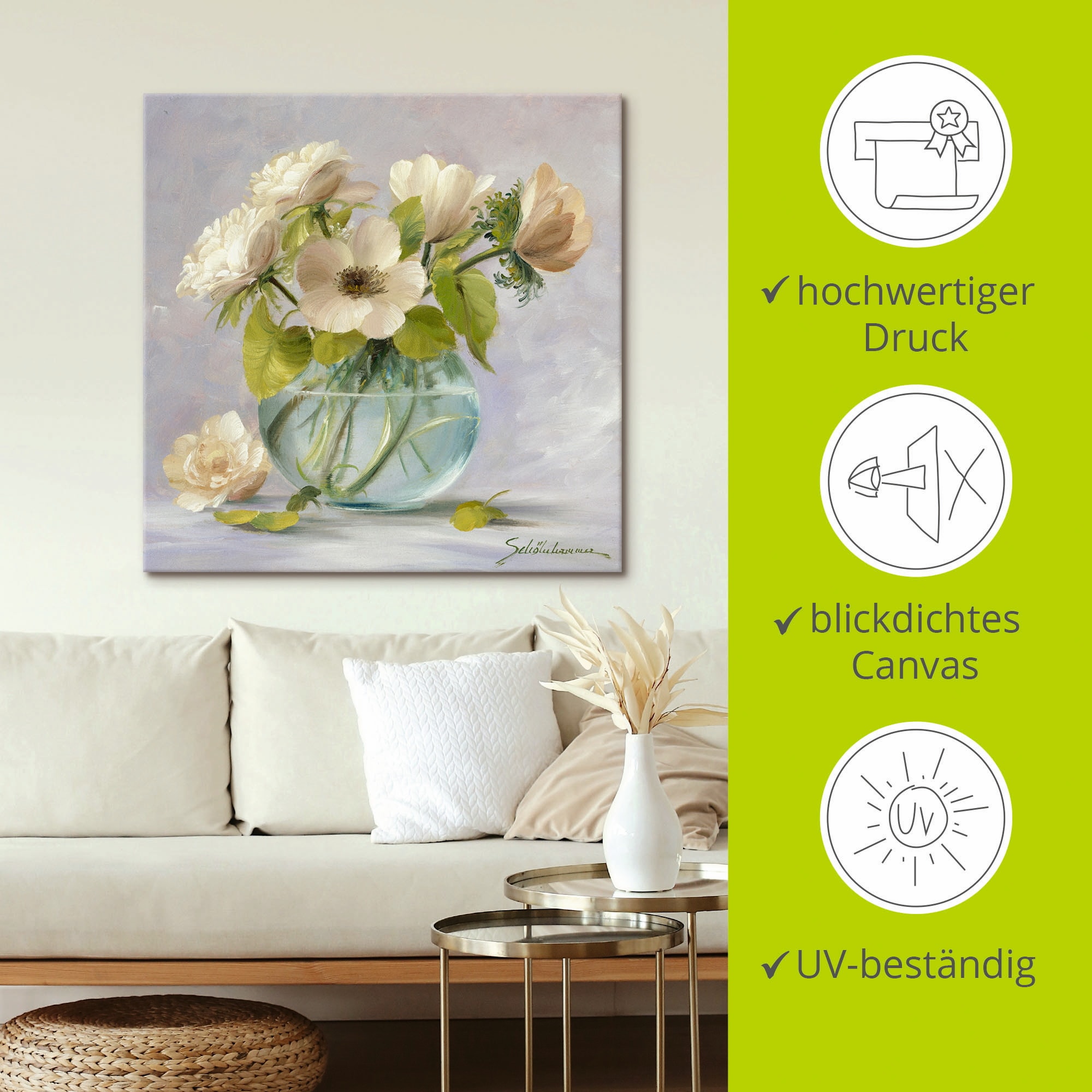 Artland Wandbild »Gelbe Windröschen«, Blumen, (1 St.), als Leinwandbild, Poster in verschied. Grössen