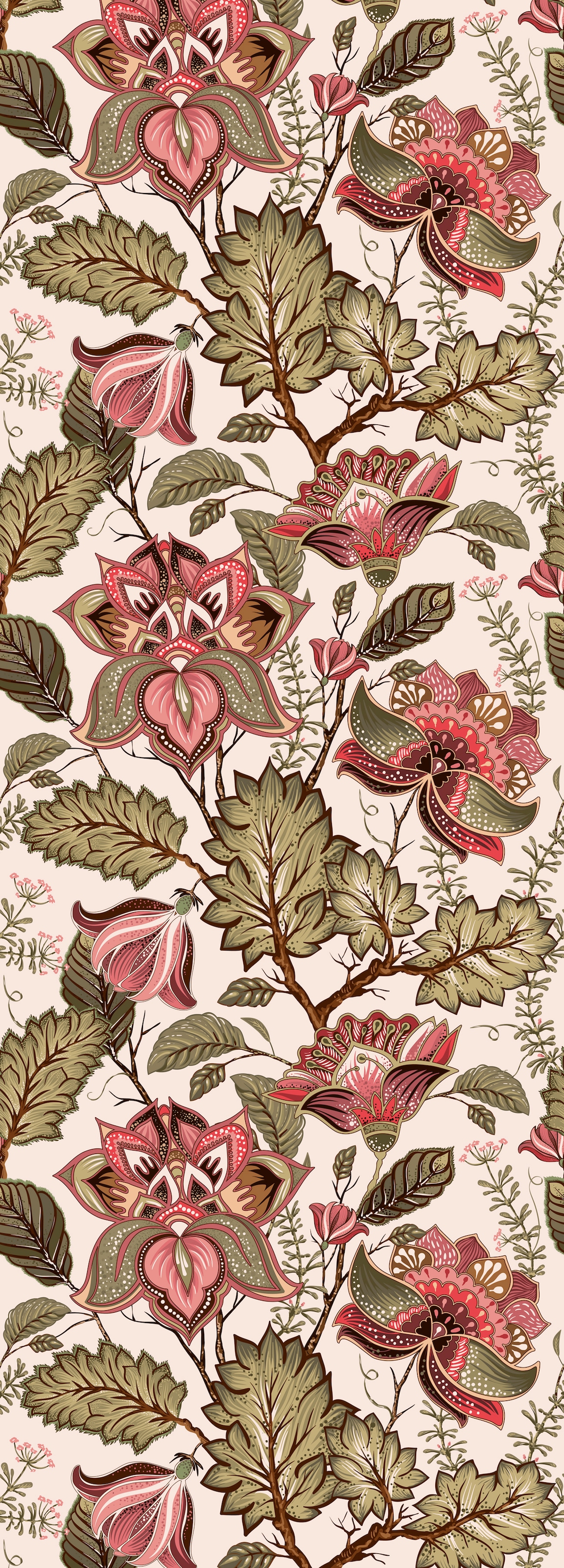 Image of queence Vinyltapete "Maja" Motiv bedruckt botanisch floral gemustert natürlich glatt 90x250cm, selbstklebend, kinderleichte Anbringung, Sticker