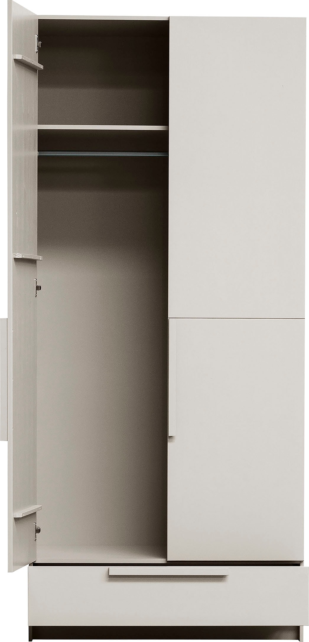 WOOOD Kleiderschrank »Pure« mit Kleiderstange, Kiefernholz, Höhe 215 cm