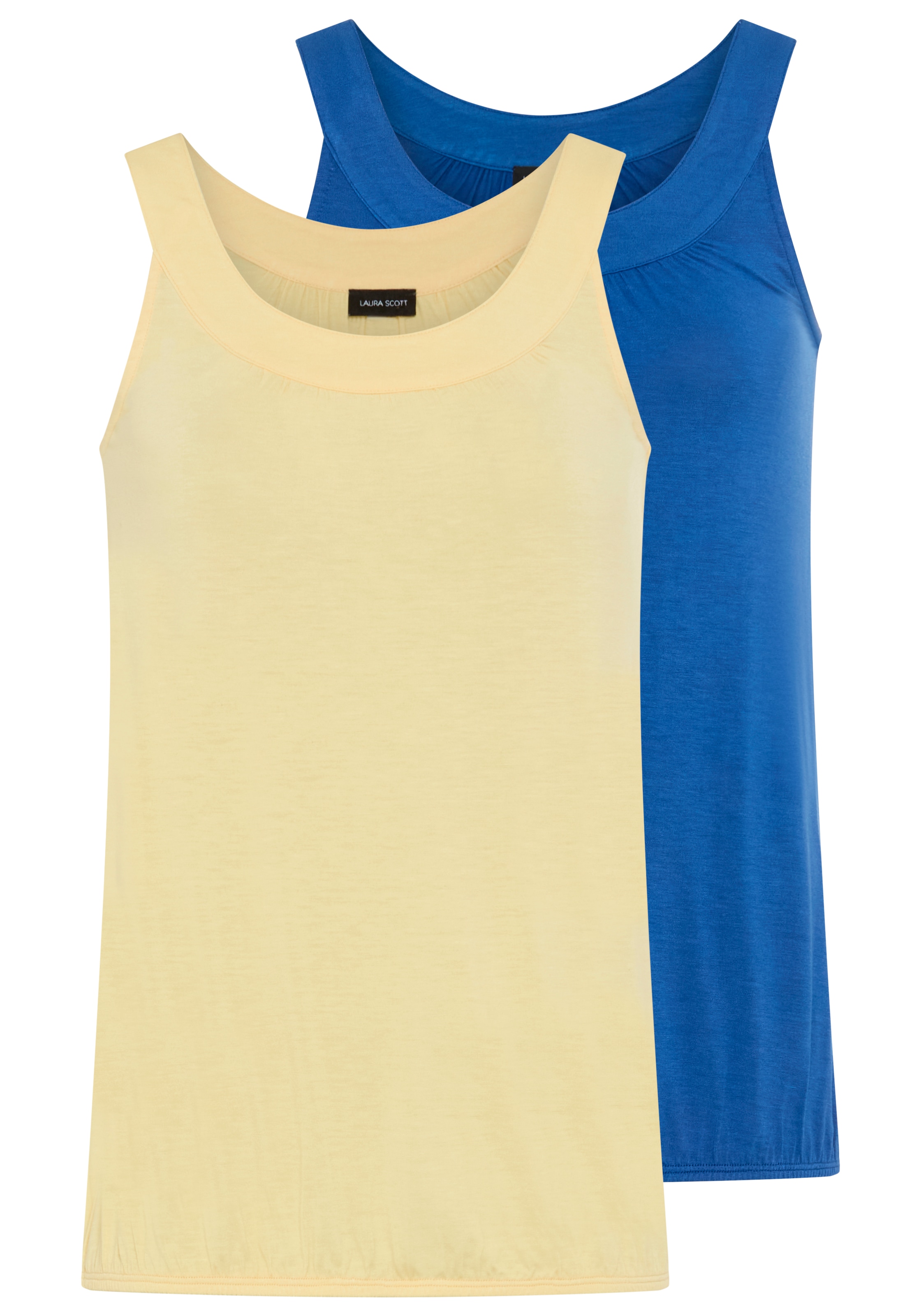 Image of Laura Scott Tanktop 2er-Pack, figurumspielende Passform, Gummizug am Saum, in Sommerfarben