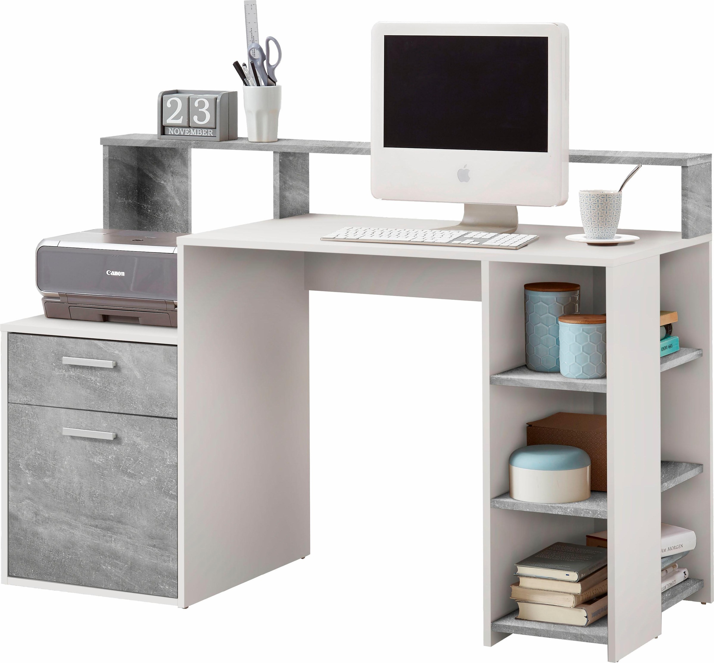 FMD Regal-Schreibtisch »Bolton« Schreibtisch mit Stauraum und Ablage, offene Fächer, 138,5 cm breit