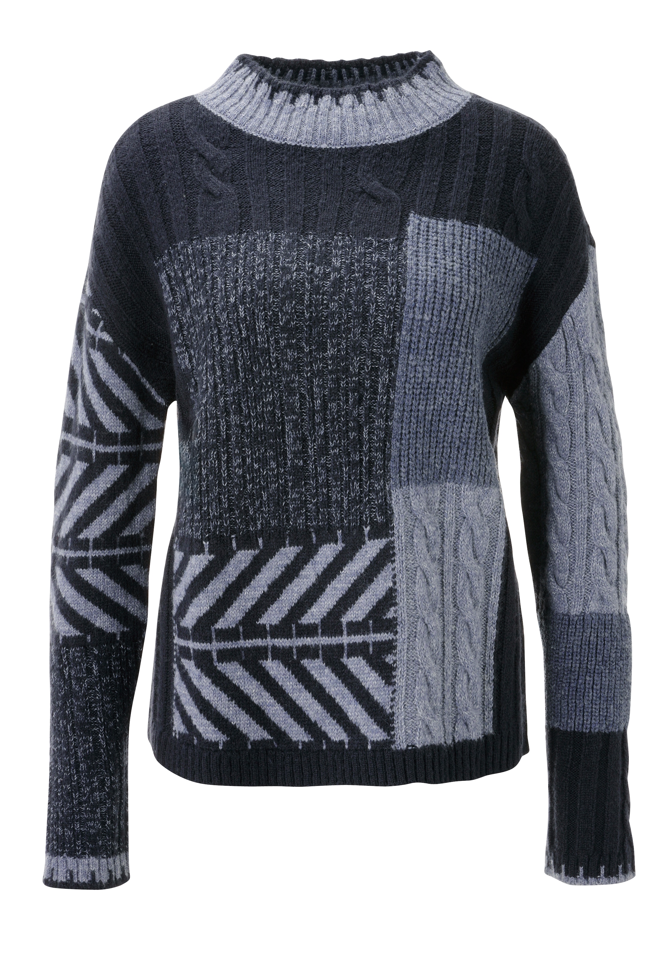 Aniston CASUAL Strickpullover im farbharmonischem Patch-Dessin