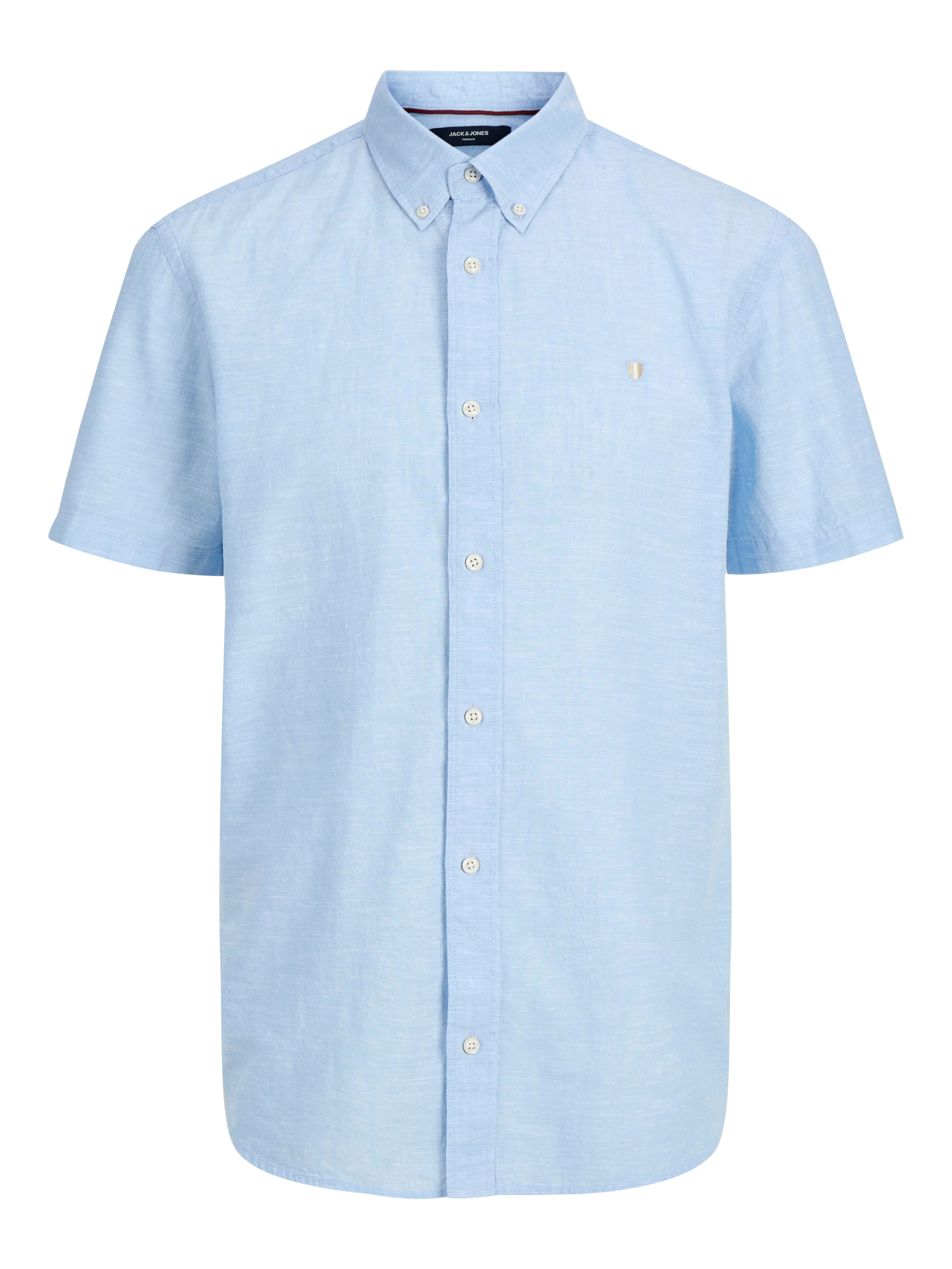 Jack & Jones Chemise à manches courtes »JPRBLUSUMMER LIN. BL. SHIELD SS SHIRT SN« avec broderie