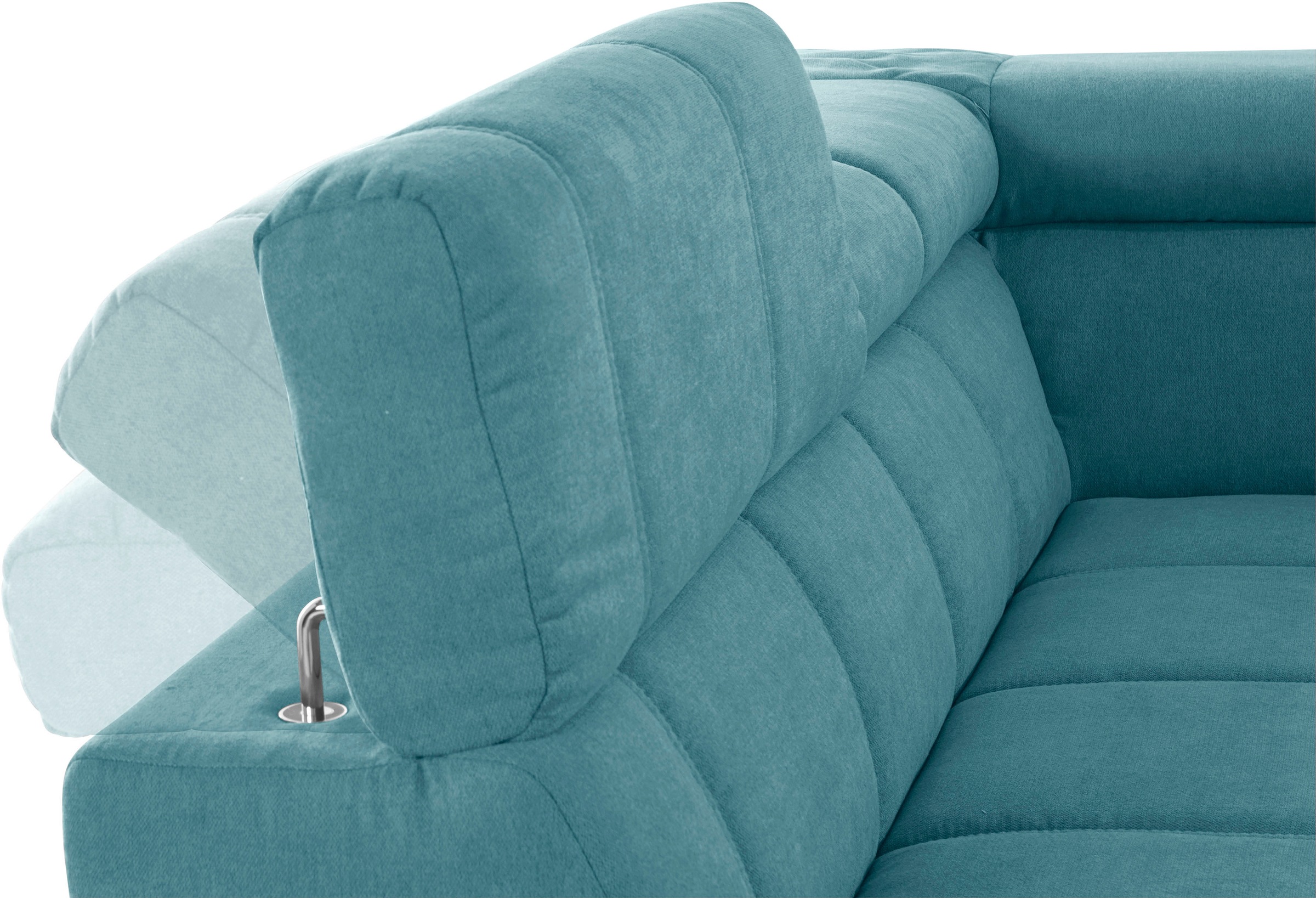 DOMO collection Canapé d'angle »BRANDON L-Form, auch in Leder« incluant réglage de la tête, optionnellement avec réglage de la profondeur d'assise,