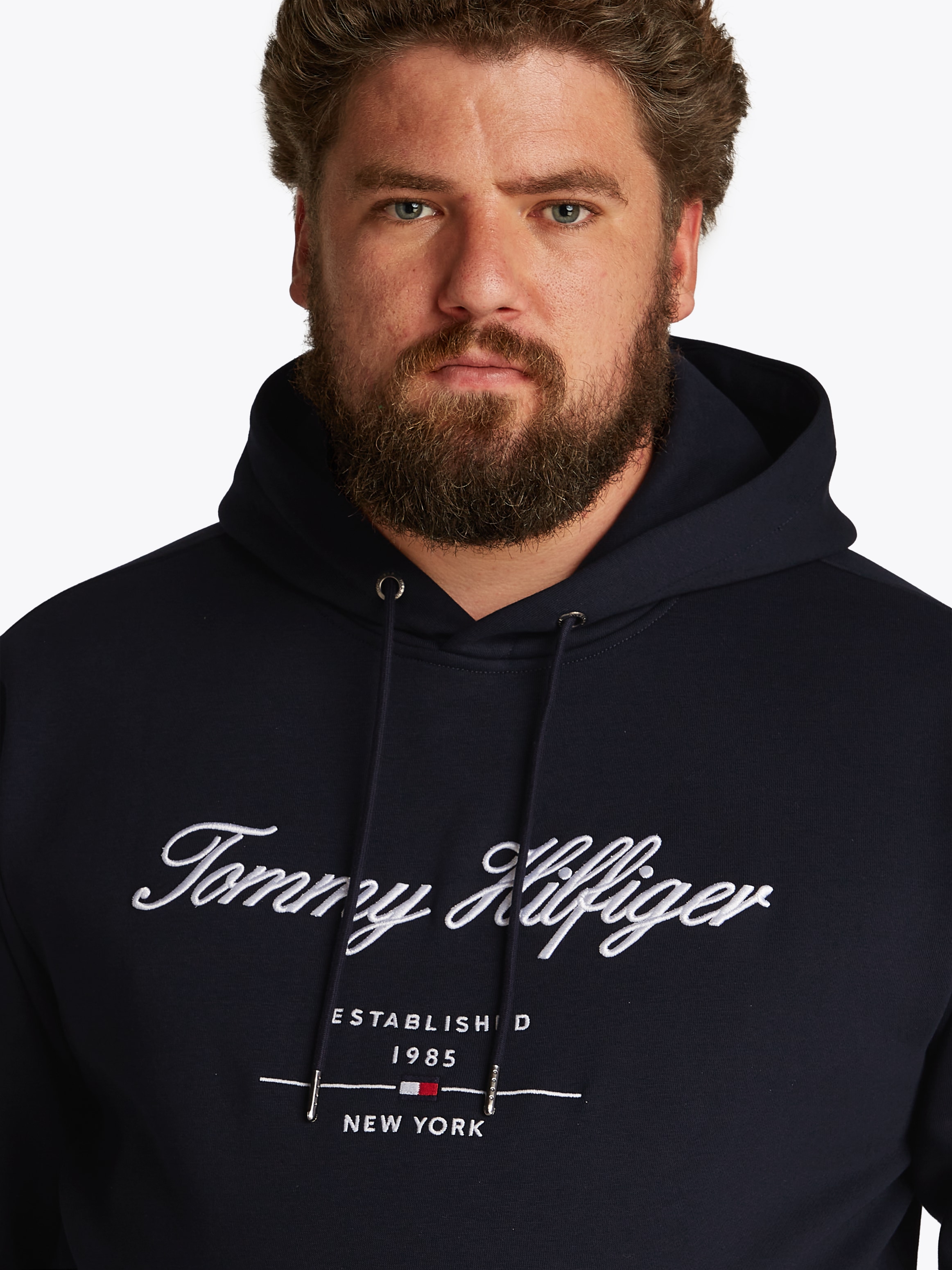 Tommy Hilfiger Big & Tall Sweatshirt »BT-SCRIPT LOGO HOODY-B«, in Grossen Grössen, Logostickerei