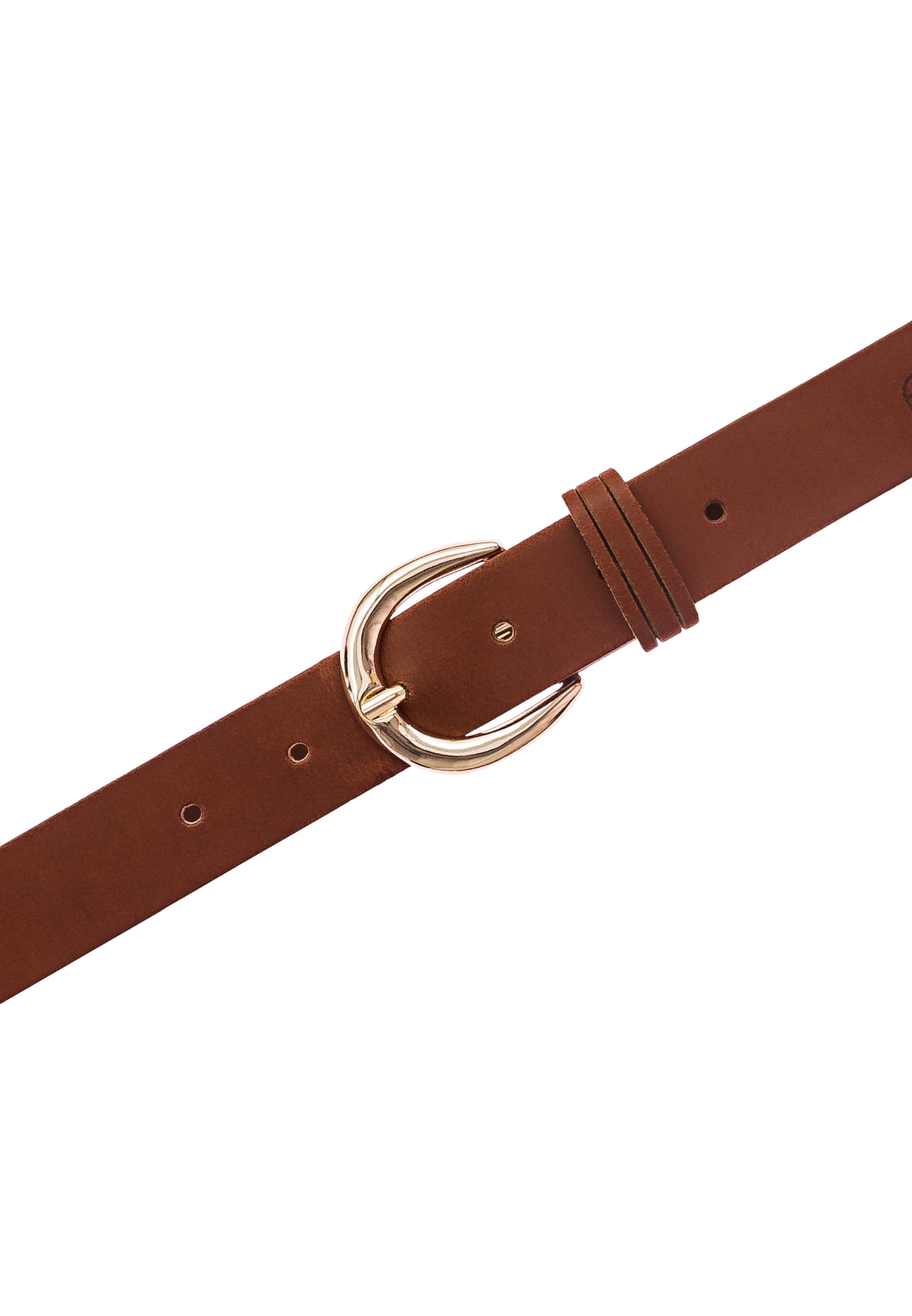 Tamaris Ledergürtel 3cm breit, schlichte Dornschnalle in Gold, dezentes Markenlogo