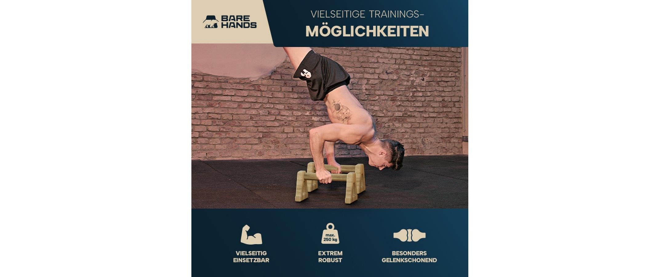   Liegestützgriffe »Bare Hands Gr. XL«