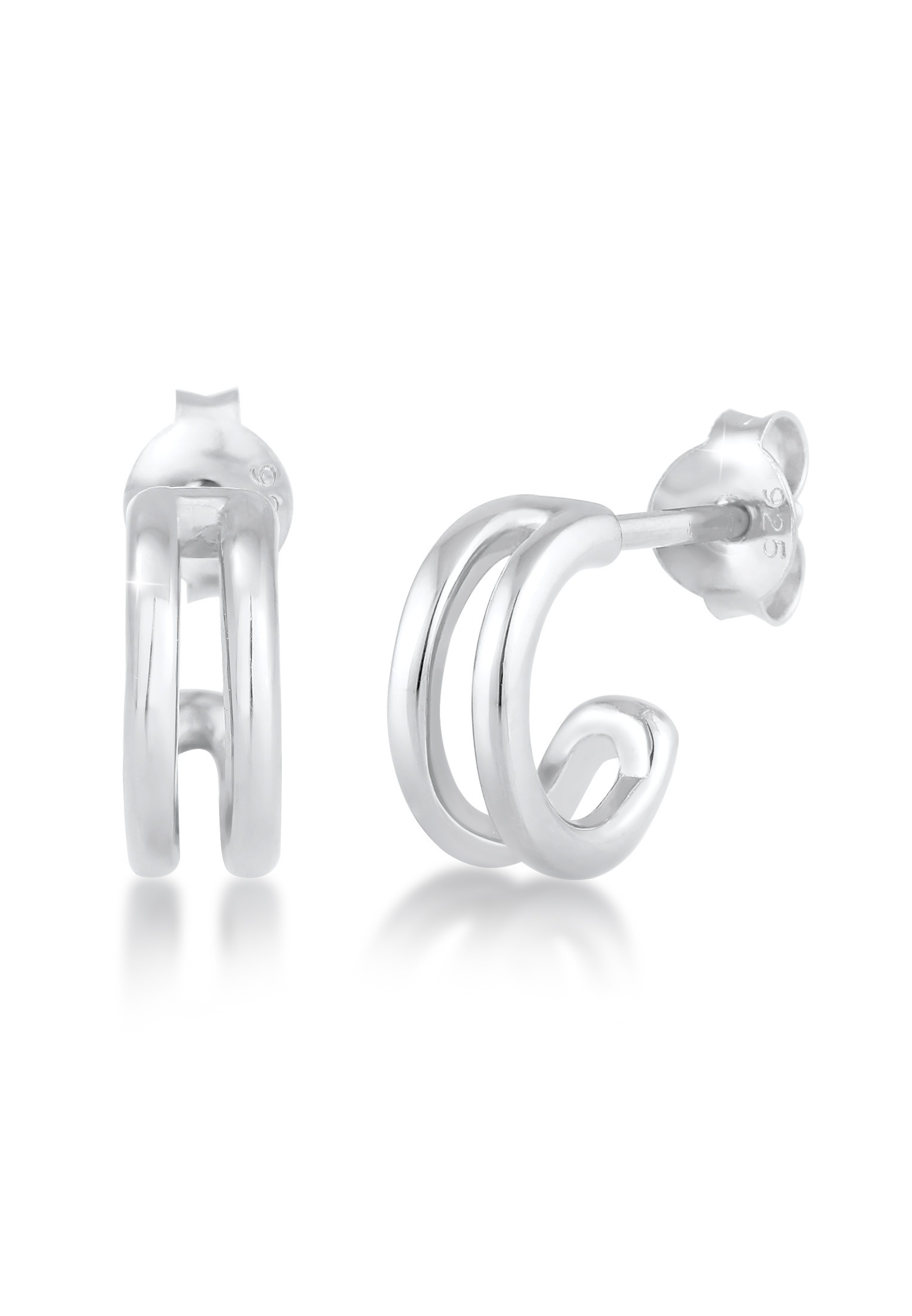 Image of Elli Paar Ohrstecker »Creolen Stecker Basic Minimal 925 Silberfarben« bei Ackermann Versand Schweiz