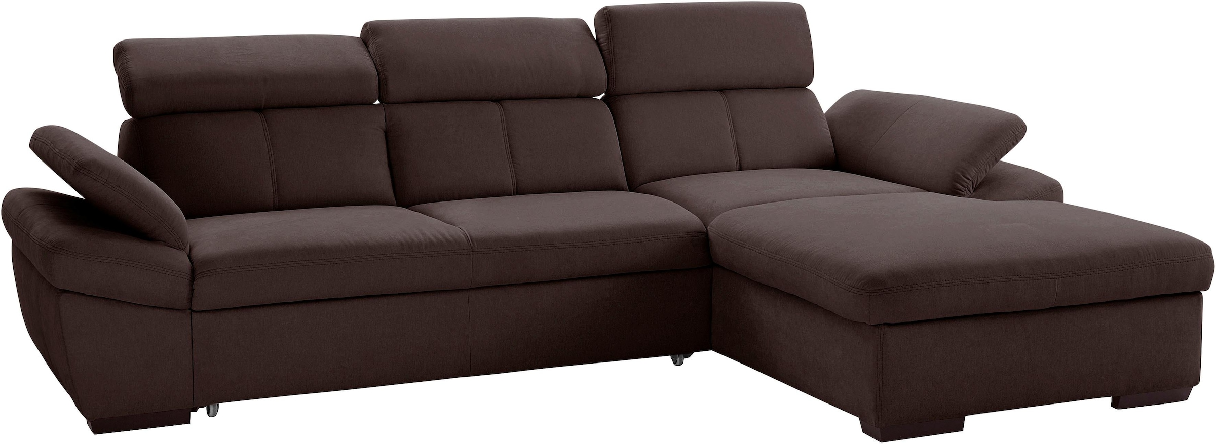 exxpo - sofa fashion Ecksofa »Salerno, inkl. Kopf- und Armteilverstellung, elegant & bequem, L-Form« wahlweise mit Bettfunktion und Bettkasten, tolle Detailverarbeitung