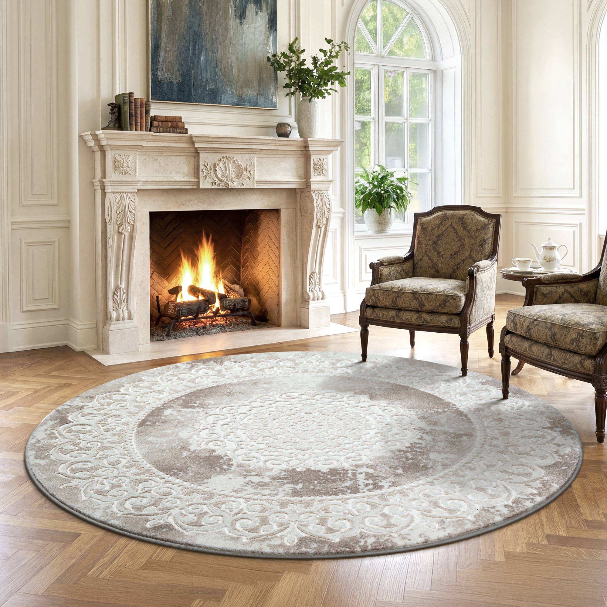 Sanat Teppich »Harmony 3205 , auch als Läufer« rund 12 mm Höhe Wohnzimmer, Kurzflor, modern,  Orient Optik, Schlafzimmer