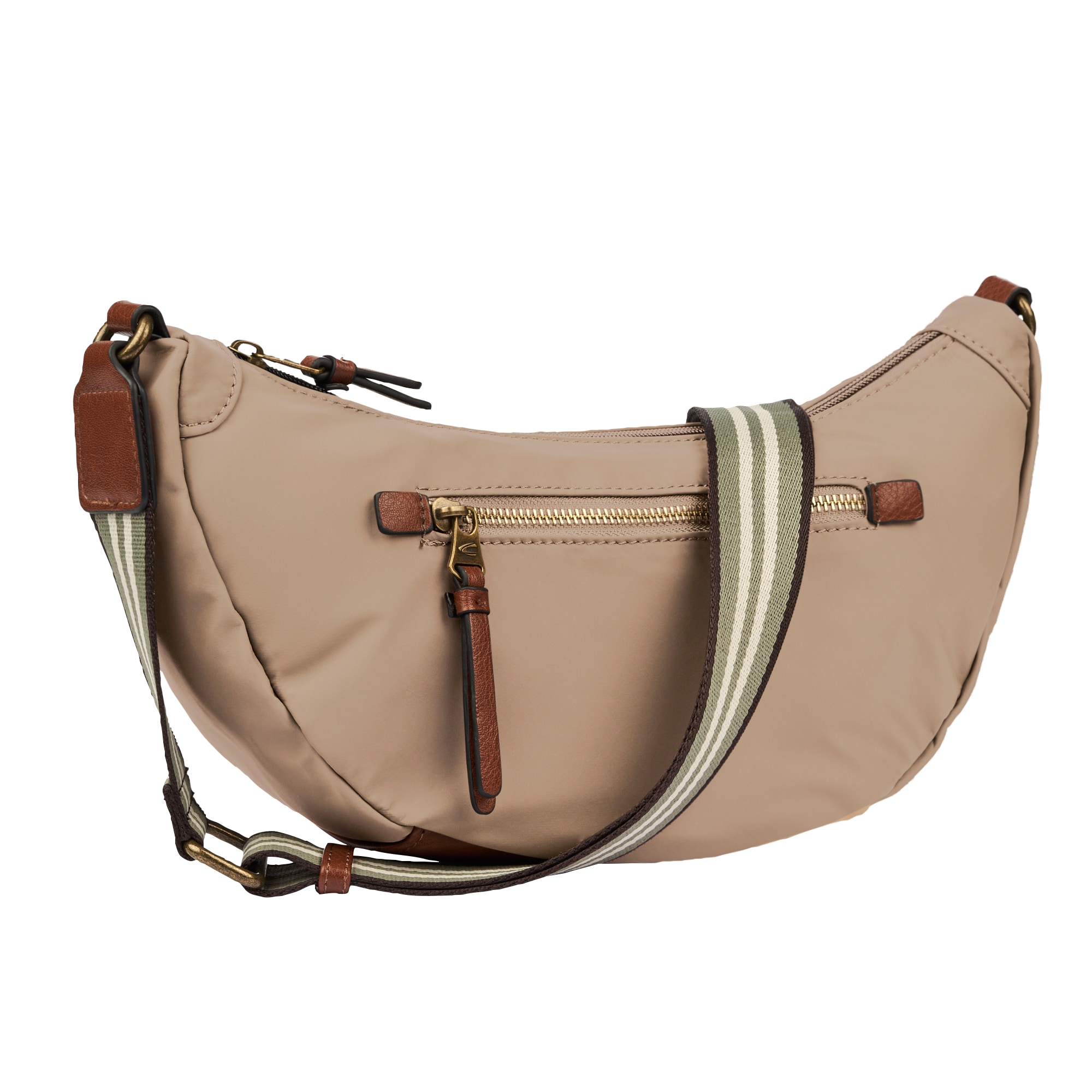 Image of camel active Handtasche "Bari" aus hochwertigem matten Nylon mit gestreiftem Gewebeband