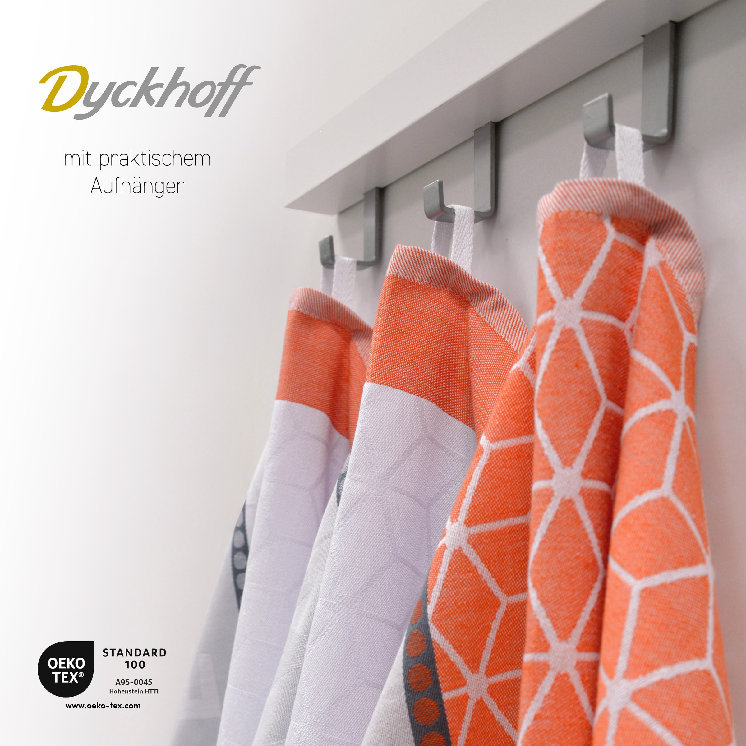 Dyckhoff Geschirrtuch »HOME / KITCHEN, Masse je Tuch ca. 50x70 cm«, (Set, 6 tlg.), mit zwei verschiedenen Motiven