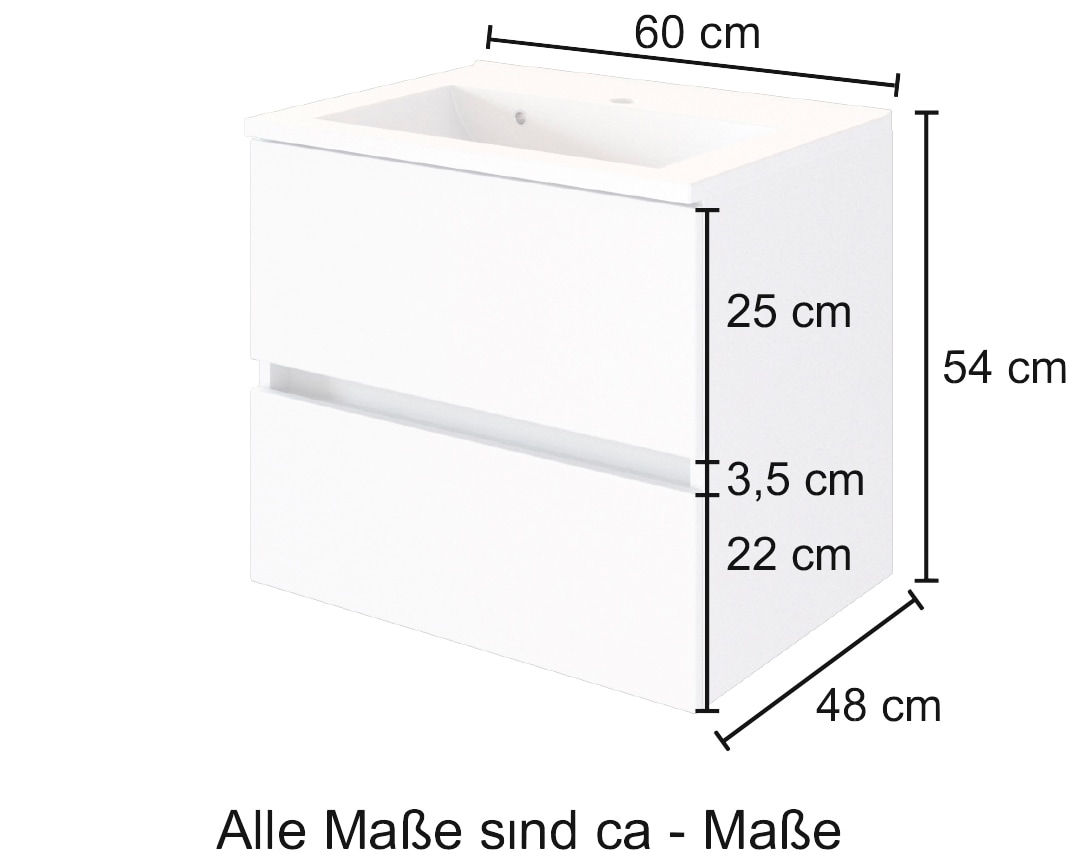 welltime Waschtisch »Baabe«, Breite 60 cm