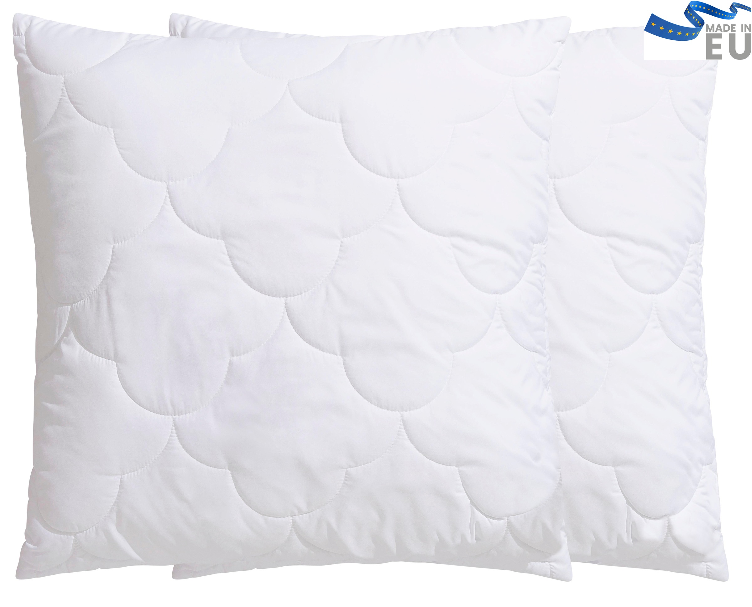 Image of GOODproduct Microfaserkissen "Mondschein, Kopfkissen 1-tlg. oder 2-tlg. 40x80 oder 80x80 cm" Füllung: Faserbaellchen Spar-Set, 2-tlg., 2 Stk. tlg. Kissen, allergiker geeignet (für Hausstauballergiker)
