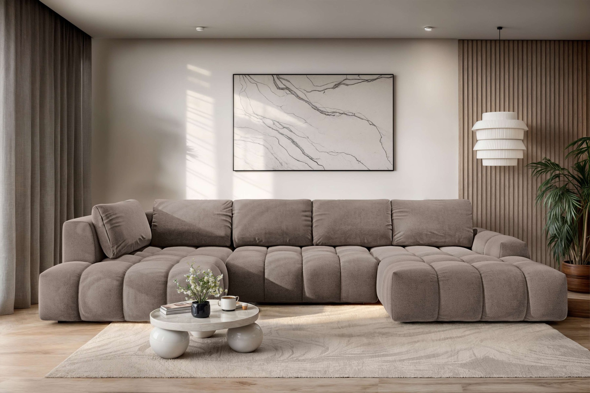 Image of GOODproduct Wohnlandschaft "AZITA U-Form, Breite 363 cm - OTTO. Verlässliche Qualität." wahlweise als Schlafsofa mit Bettkasten, Bubble-Optik