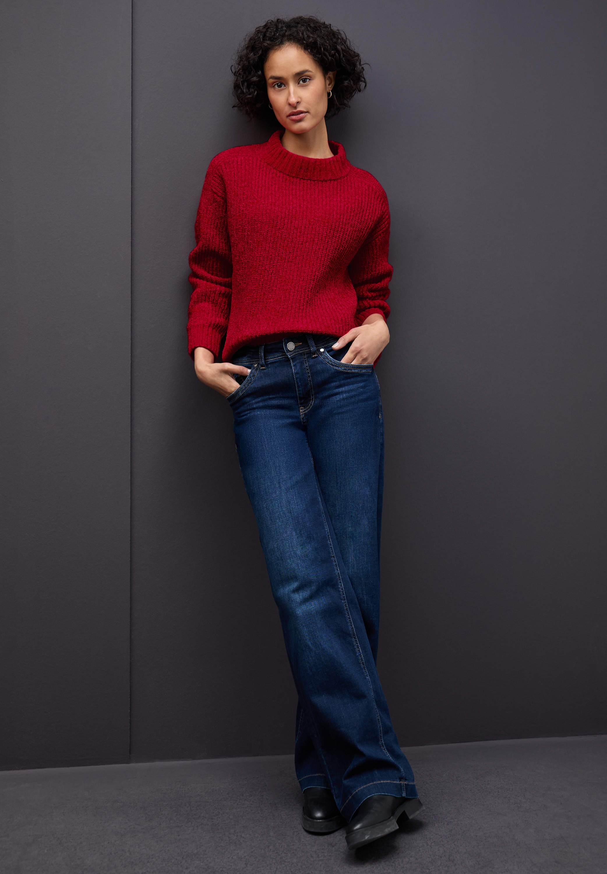 STREET ONE Pull en tricot mit Rippbündchen