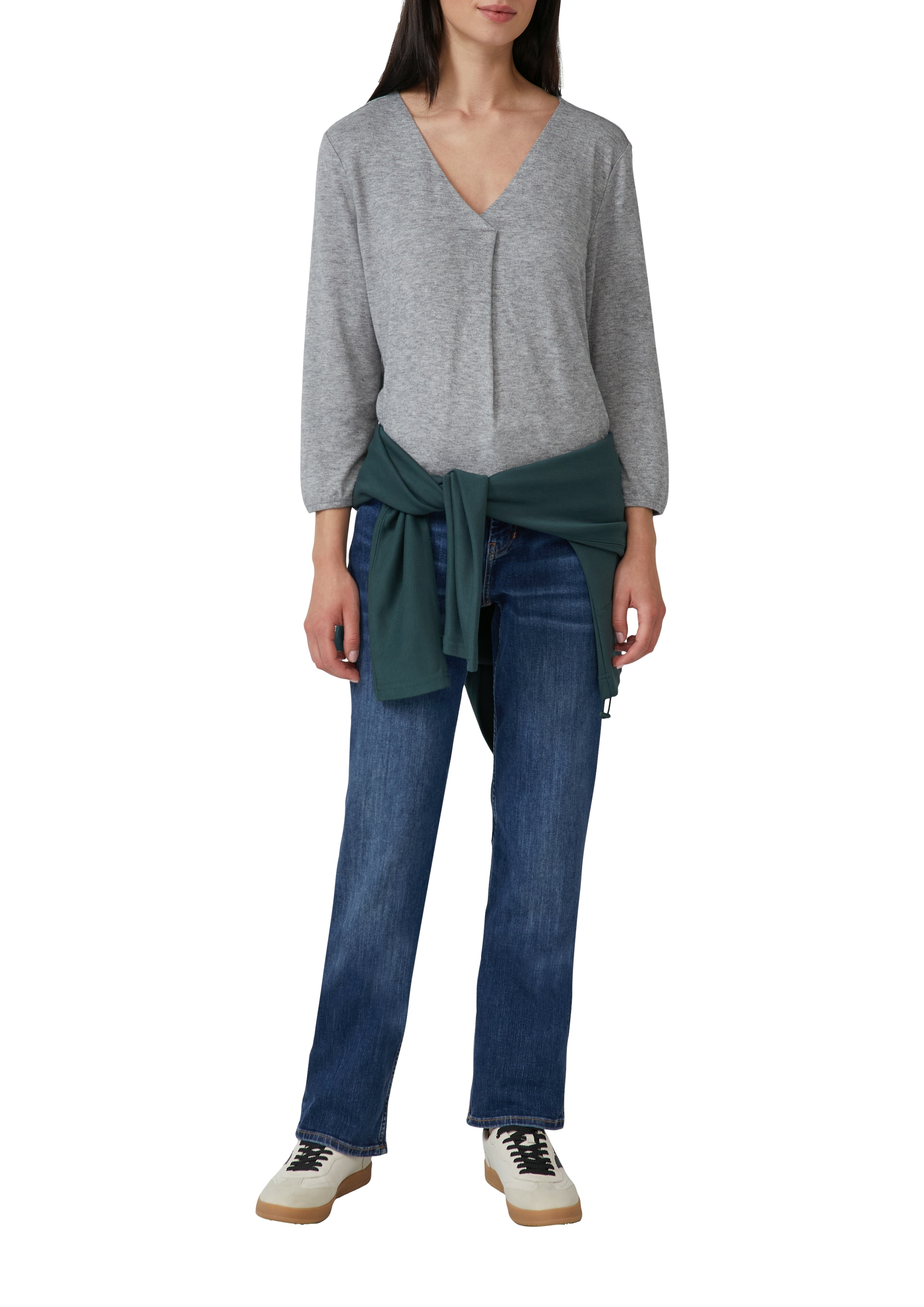 s.Oliver T-shirt à manches 3/4 mit V-Ausschnitt