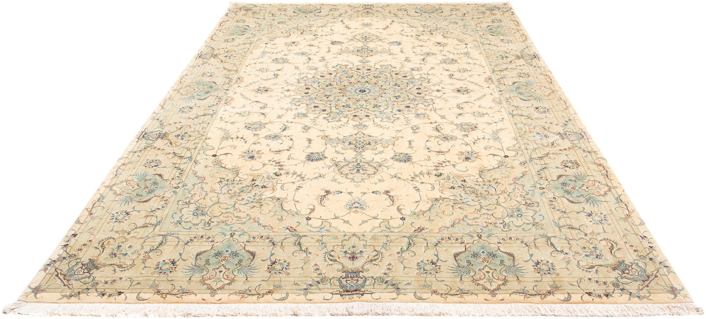 Image of morgenland Orientteppich »Perser - Täbriz - Royal - 303 x 205 cm - beige«, rechteckig, 7 mm Höhe, Wohnzimmer, Handgeknüpft, Einzelstück mit Zertifikat bei Ackermann Versand Schweiz