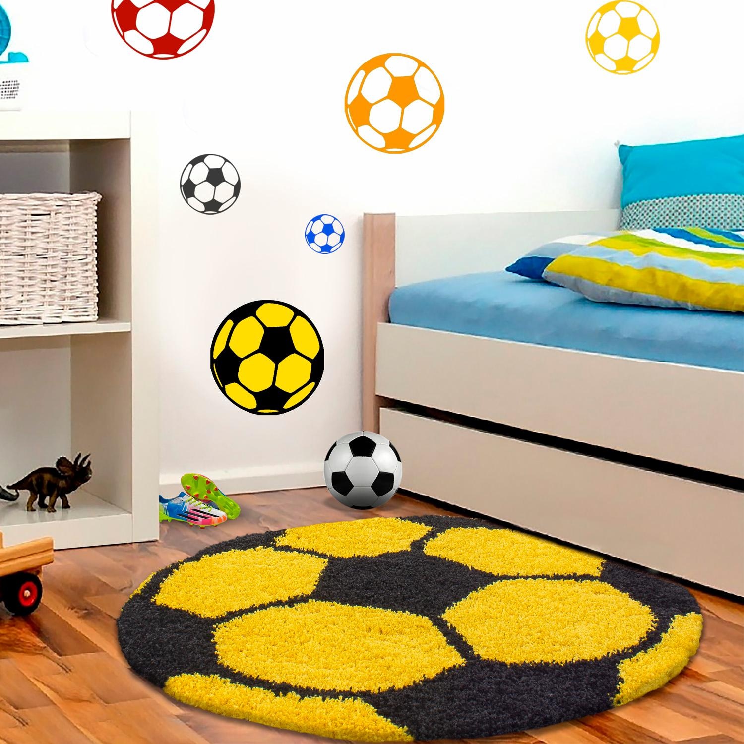 Ayyildiz Teppiche Kinderteppich »Fun 6001«, rund, Fussball Design