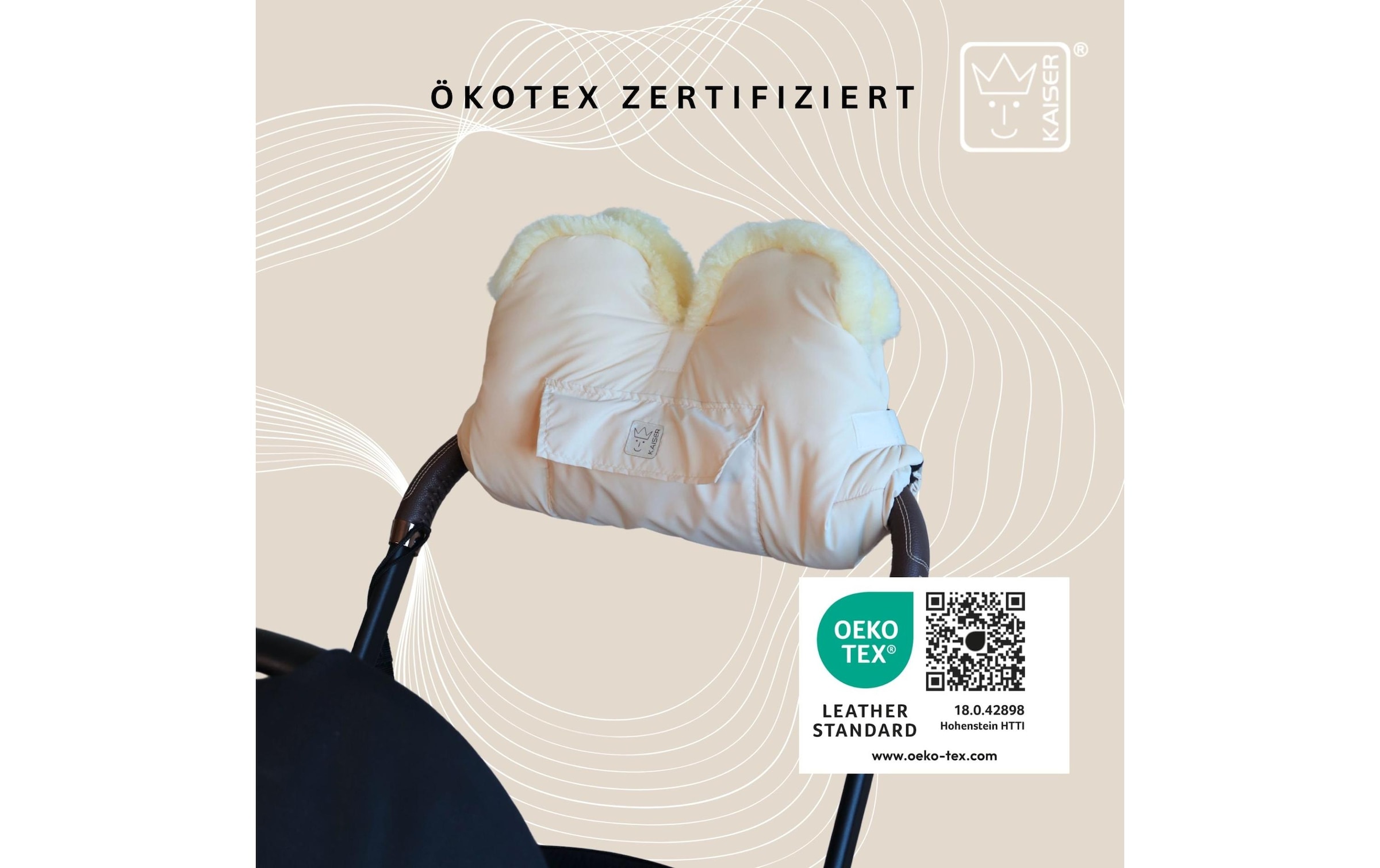 Kaiser Chauffe-mains pour poussette »Lammfell Big Cream«