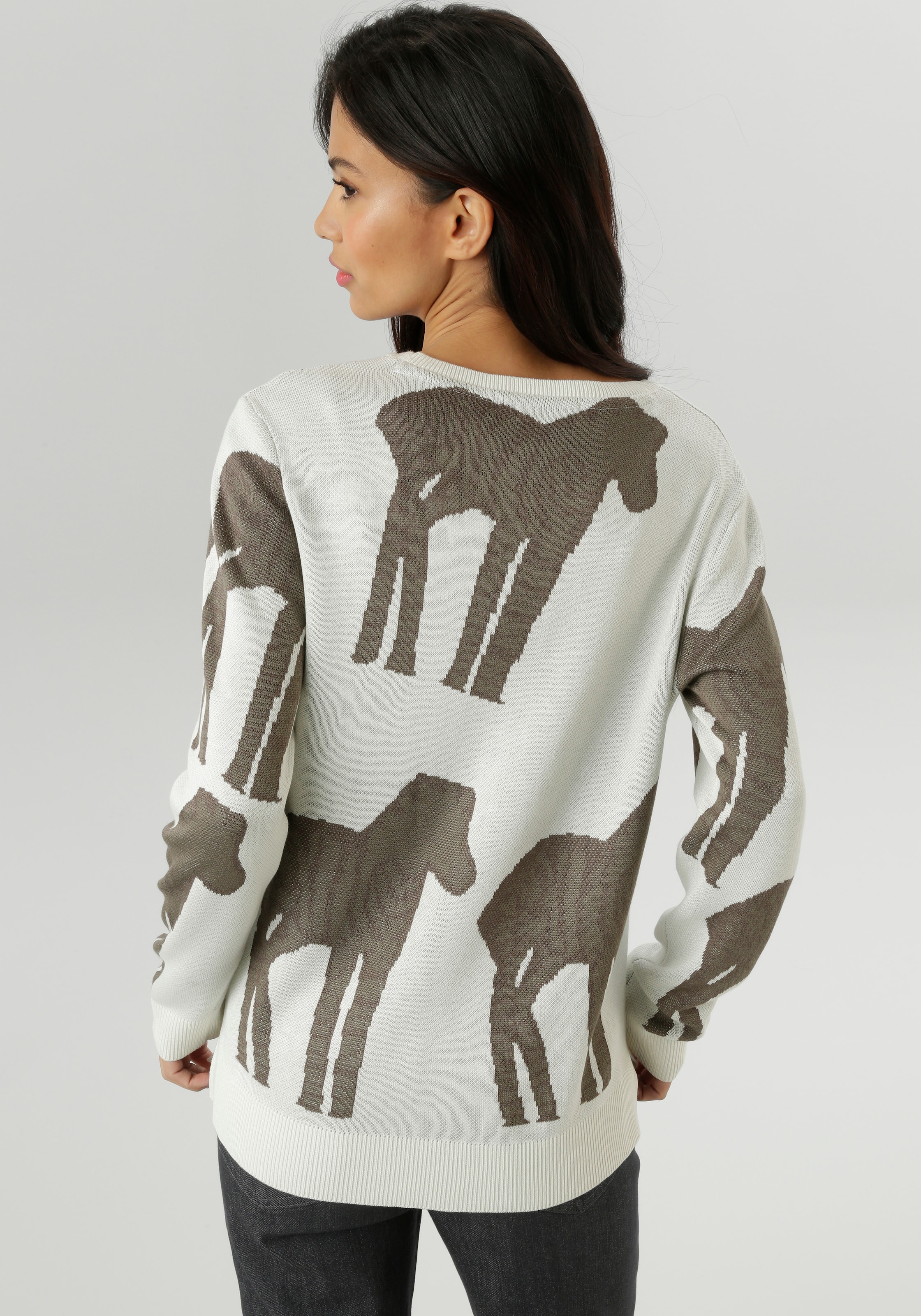 Aniston SELECTED Strickpullover, mit trendiger und grossflächiger Jacquardmusterung - NEUE KOLLEKTION