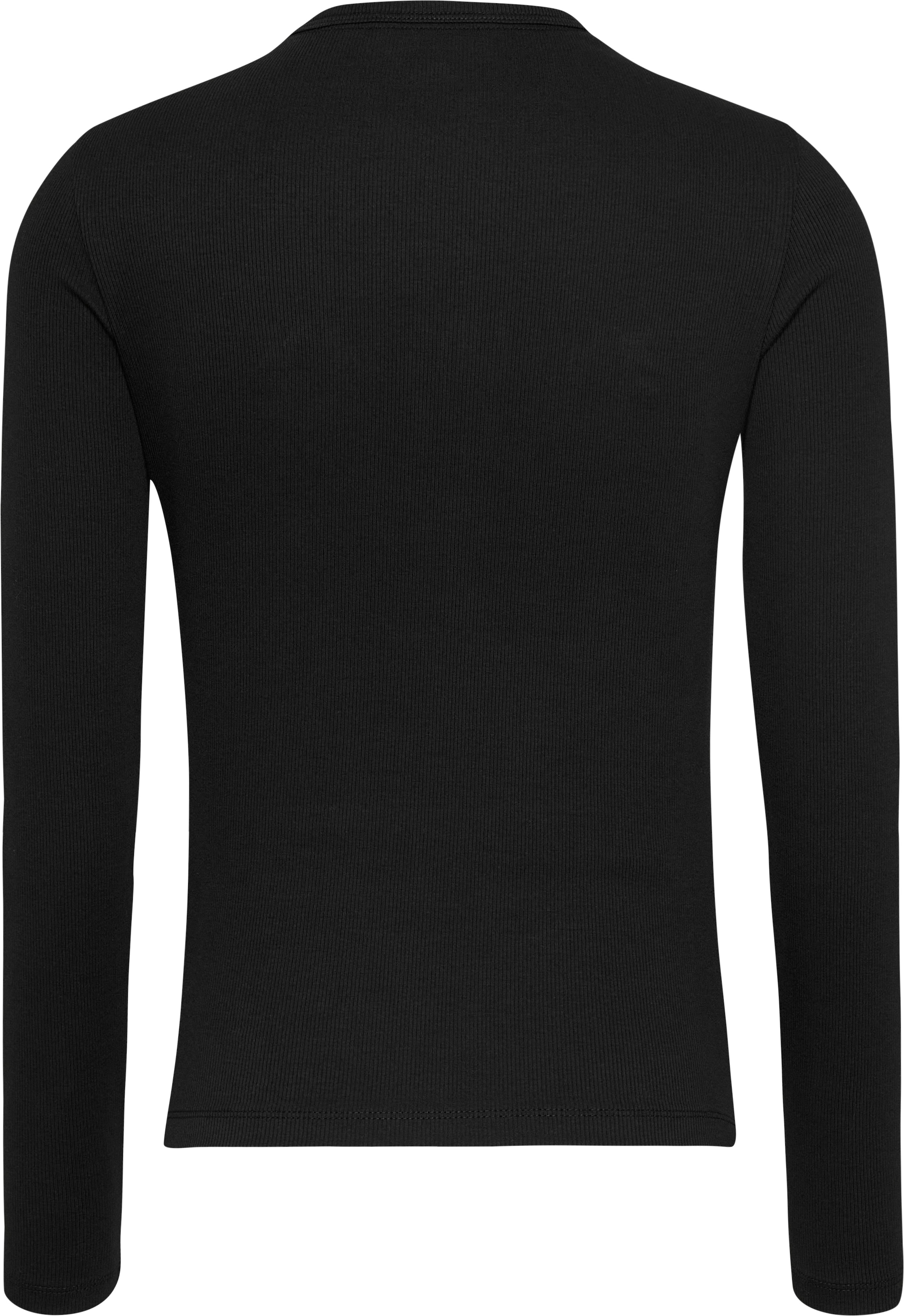 Tommy Jeans Curve Langarmshirt »TJW SLIM LS BADGE TEE EXT«, in Grossen Grössen, Badge, Langarm