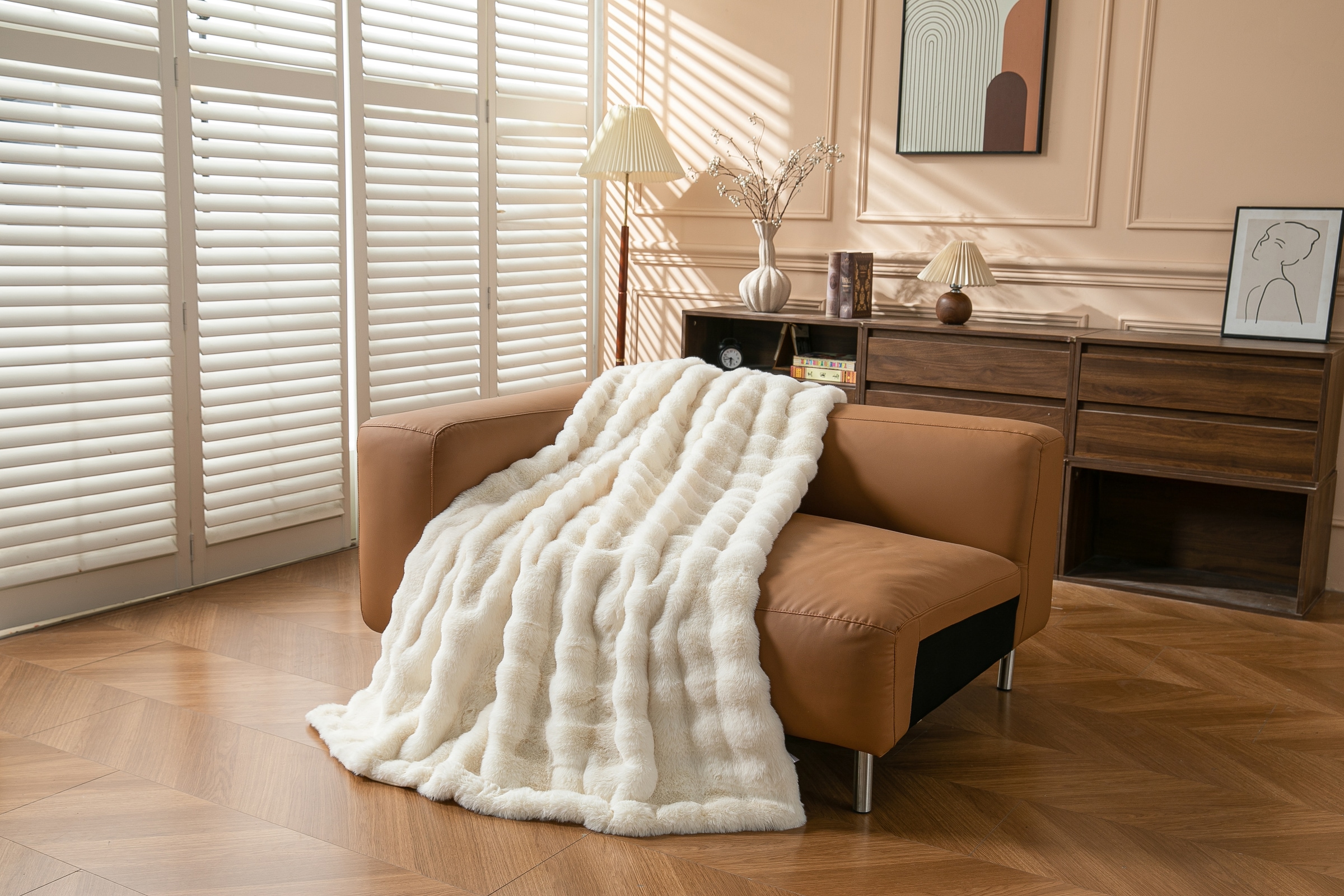 GOODproduct Wohndecke »Briee Premium« Decke mit Fell-Optik, bubble, unifarben, hochwertige Qualität 550g/m²