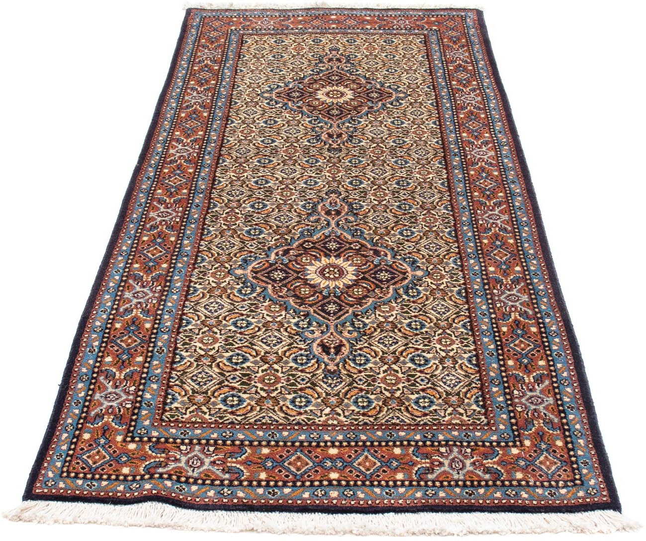 Image of morgenland Hochflor-Läufer »Moud Medaillon Beige 200 x 78 cm«, rechteckig, 1 mm Höhe, Handgeknüpft bei Ackermann Versand Schweiz