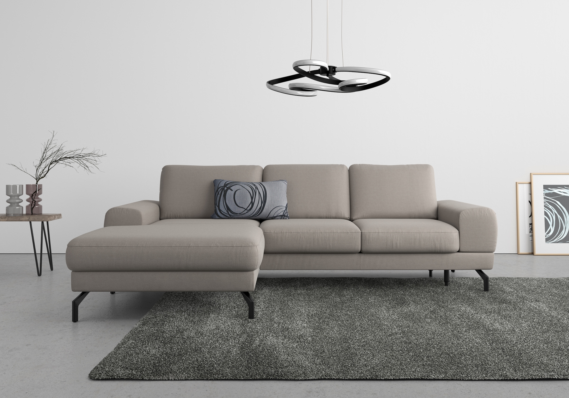 sit&more Ecksofa »Cinturo L-Form«, inklusive Sitztiefenverstellung und Federkern, Sitzhöhe 48 cm