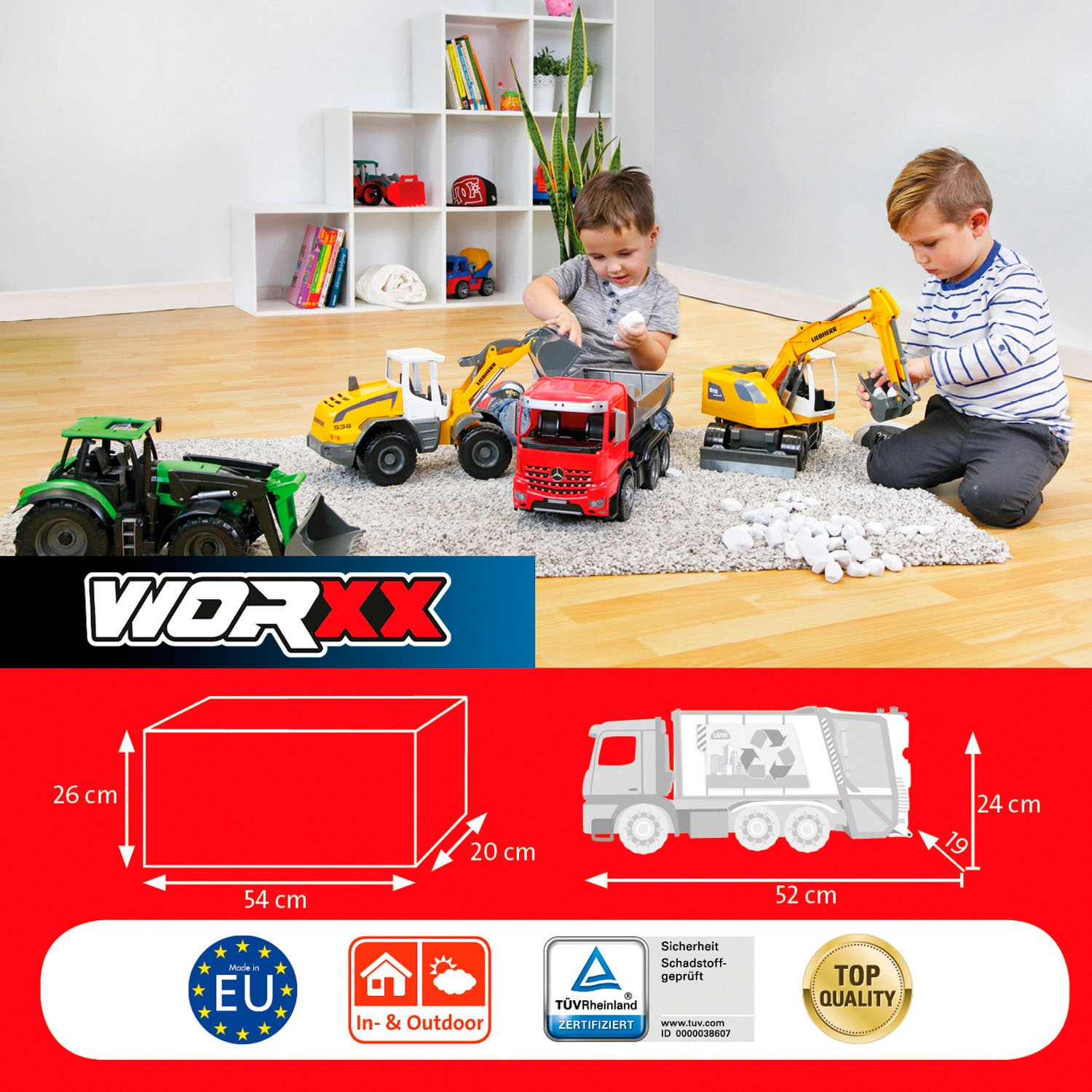 Lena® Benne à jouets »Worxx, Mercedes-Benz Arocs« fabriqué en Europe