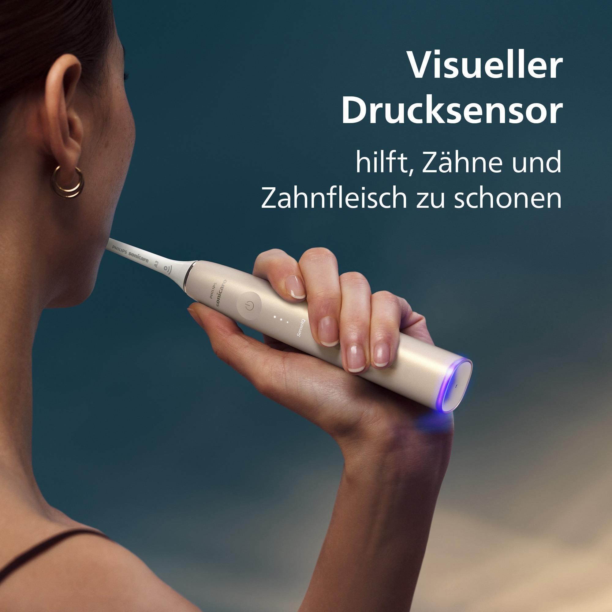 Philips Sonicare Brosse à dents électrique »DiamondClean Prestige 9900 HX9992« 2 cuis Aufsteckbürsten mit integriertem Drucksensor, 5 Putzprogramme, inkl. Ladeetui