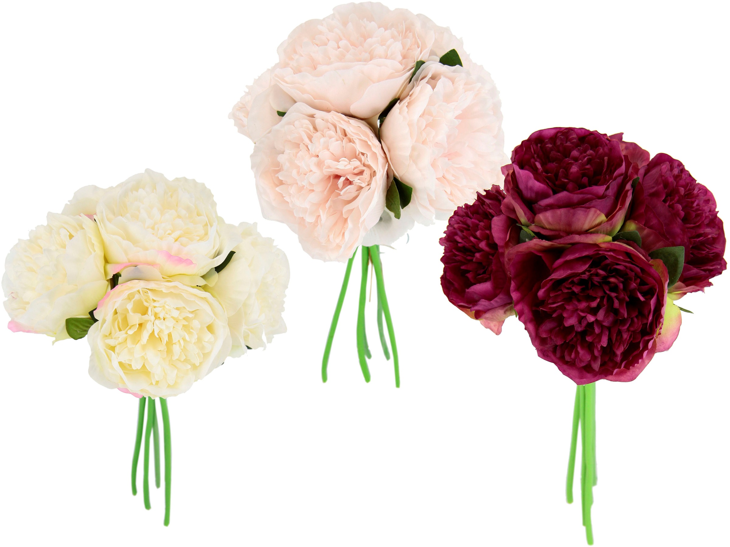 Image of I.GE.A. Kunstpflanze »Päonienbouquet«, (3 St.), 3er Set, künstlicher Päonienbusch Bauernrose Kunstblumen Strauss Bouquet Seidenblumen Blumenbouquet Blumenstrauss Blumenarrangements für Frau Freundin/Muttertag/Geburtstag/Hochzeitstag/Jahrestag bei Ackerman