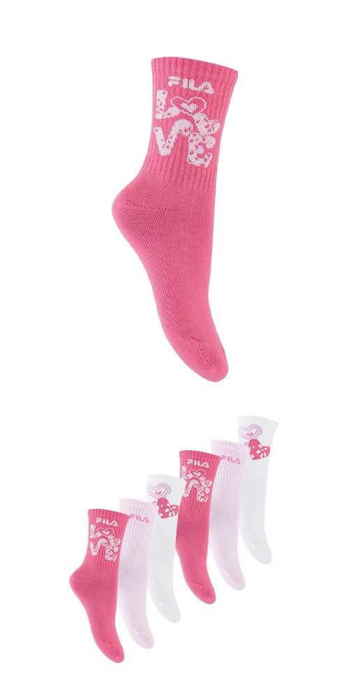 Image of Fila Socken 6 Paar, mit breitem Rippenbündchen, Cotton-Mix, Love-Design