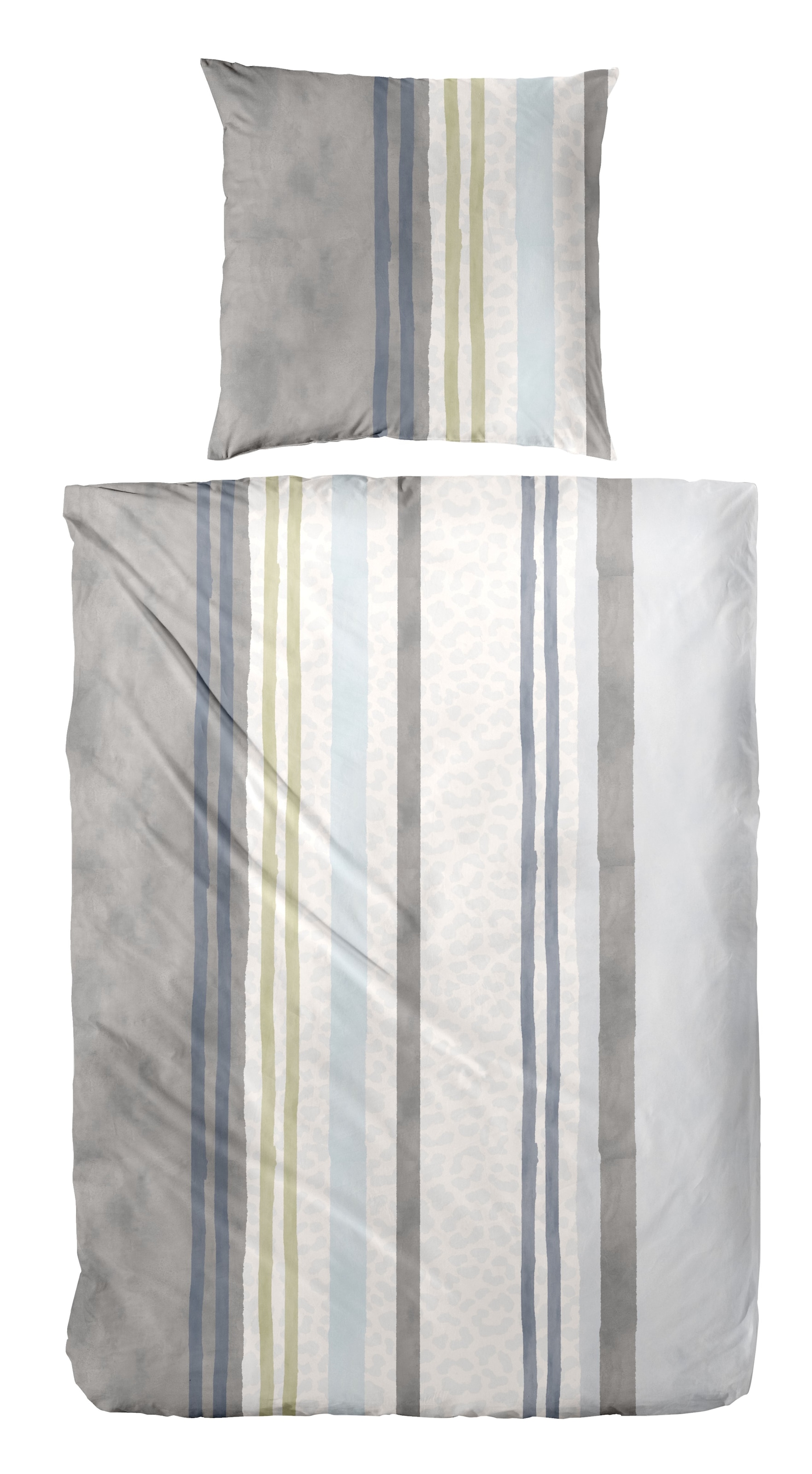 Image of Primera Bettwäsche "Feinbiber-Bettwäsche Leo Stripe" 2 Stk. mit Leo-Struktur