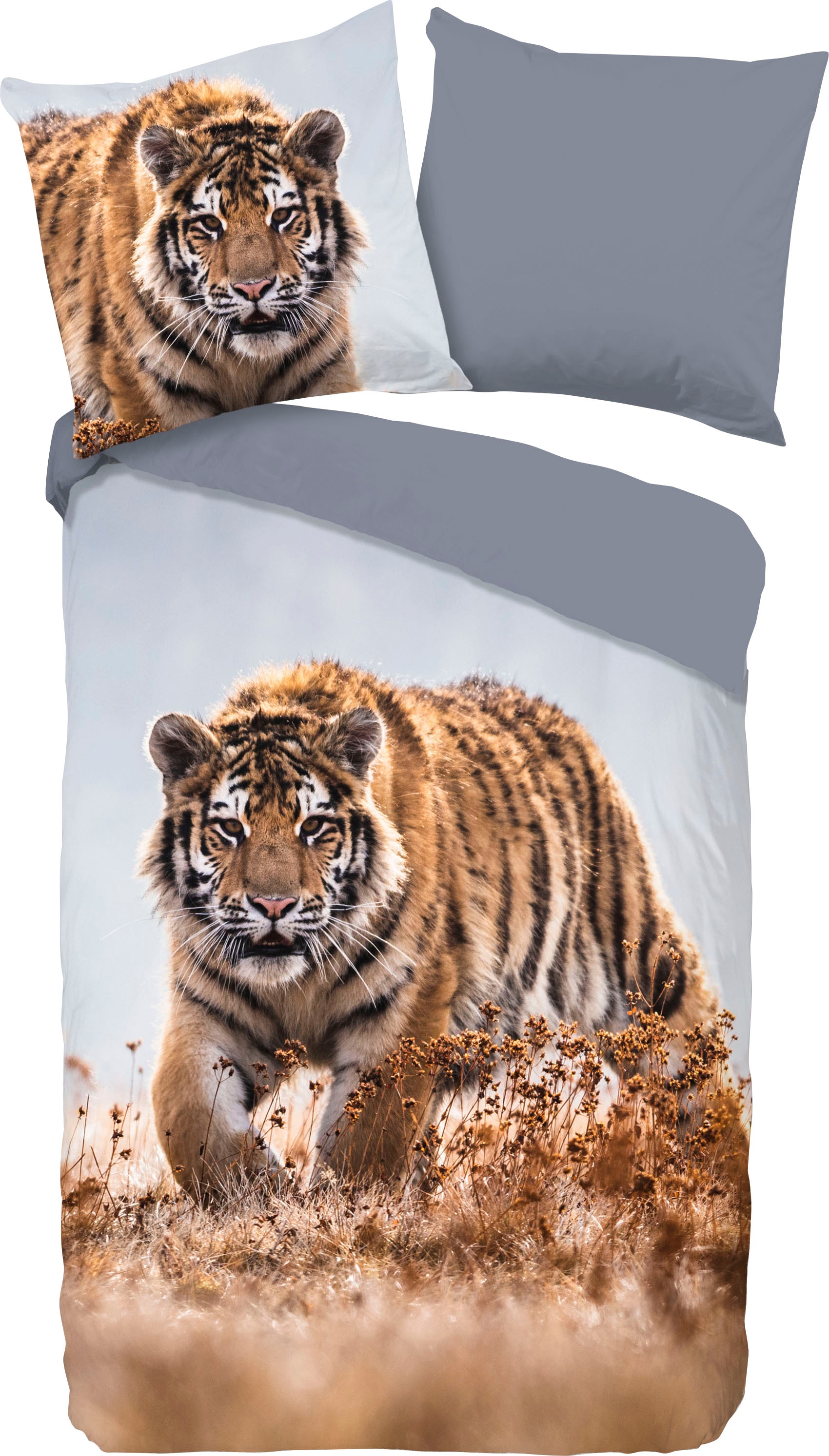 Kinderbettwäsche »Tiger«, (2 tlg.), 100% Baumwolle