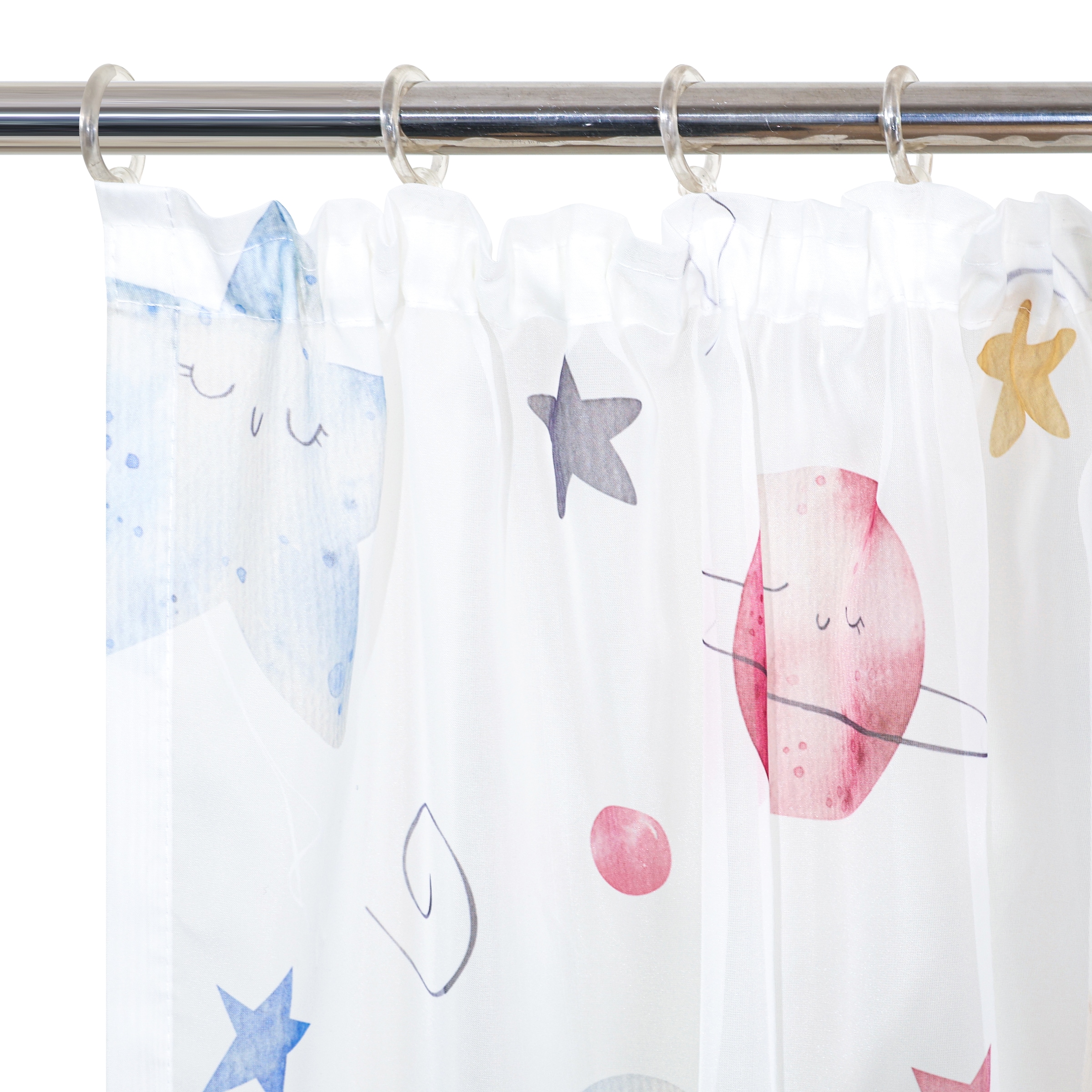 GOODproduct Gardine »Morgann« Kräuselband 1 Stk. tlg. Kräuselband, verspieltes Design, Pflegeleicht, transparentes Material