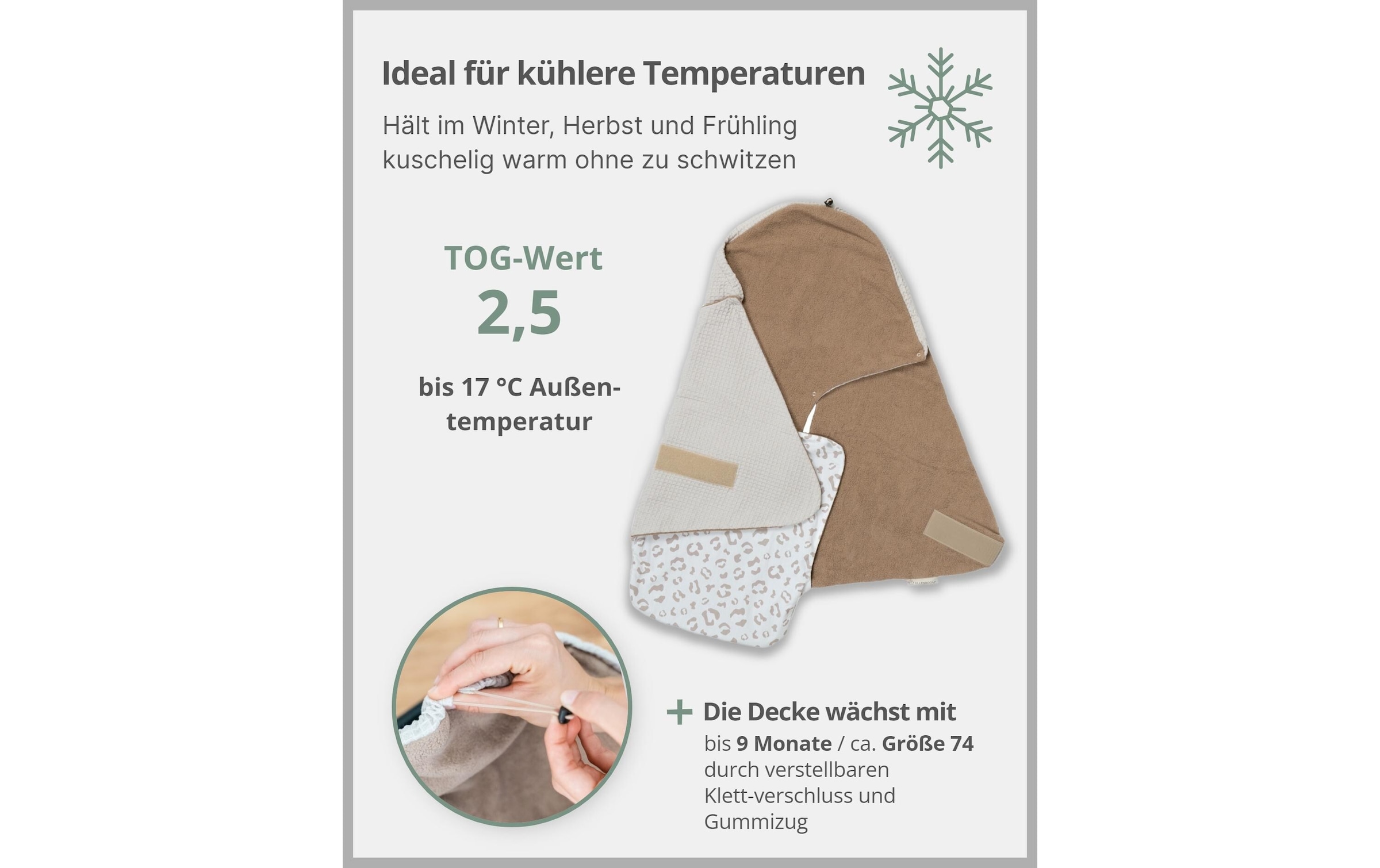 ULLENBOOM ® Couverture d'enveloppement »Leo 90 x 100 cm«